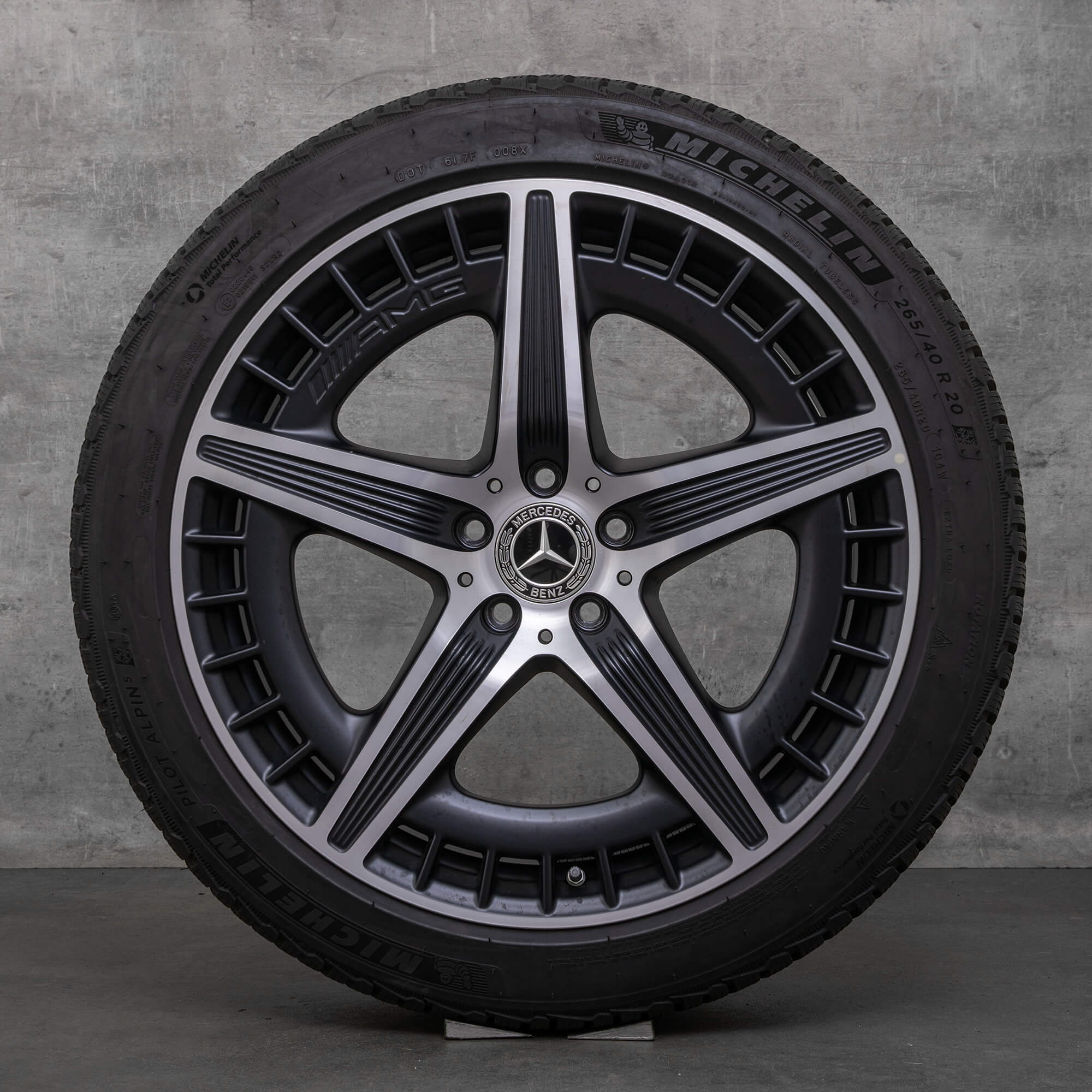 Originele Mercedes Benz EQE 43 53 AMG wintervelgen 20 inch V295 velgen A2954012700 A2954012800 zwart mat glanzend gedraaid