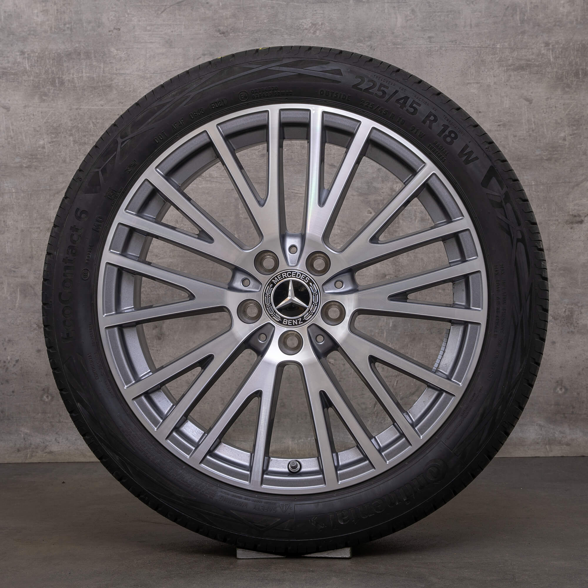 OEM Mercedes Benz A B Class CLA wheels 18 inch W177 V177 W247 X118 C118 summer A1774010600 himalaya gray glossy turned