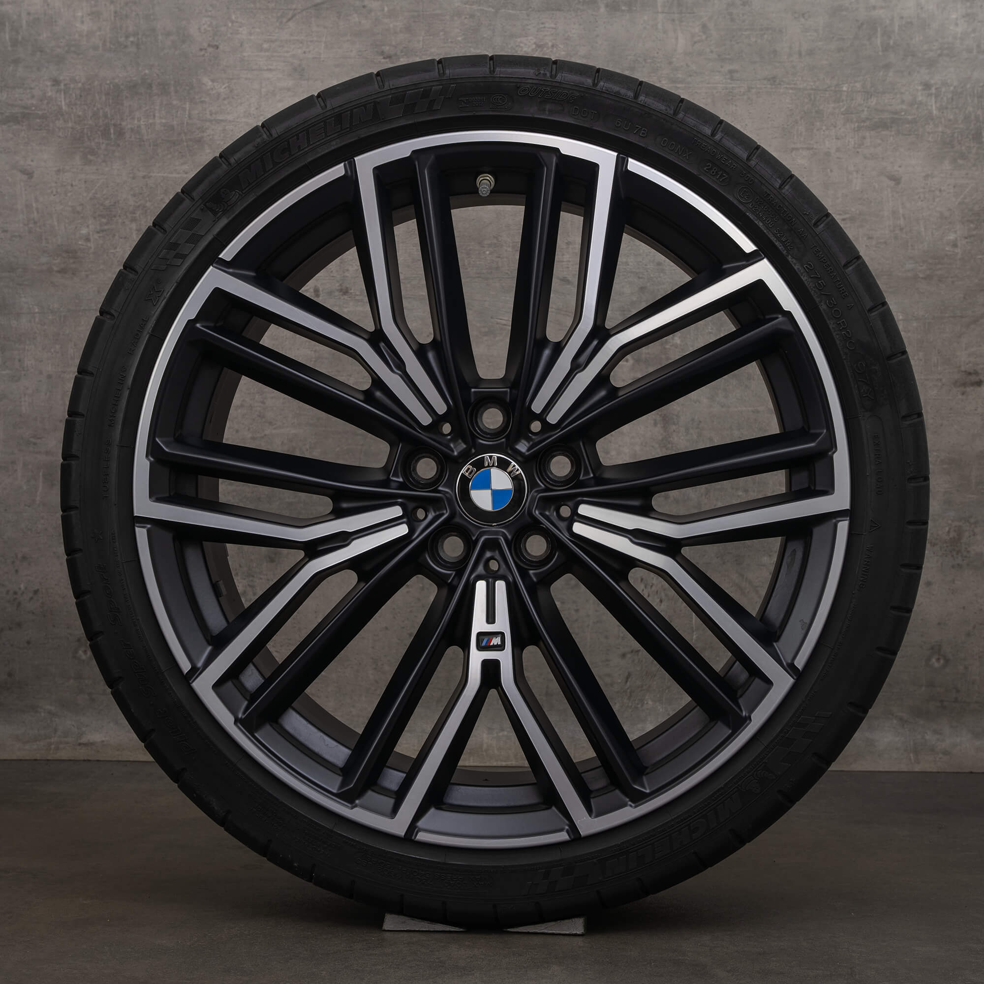 Llantas de invierno originales BMW Serie 5 20 pulgadas G30 G31 llantas estilo 846 M 8747236 8747237 negro mate brillante