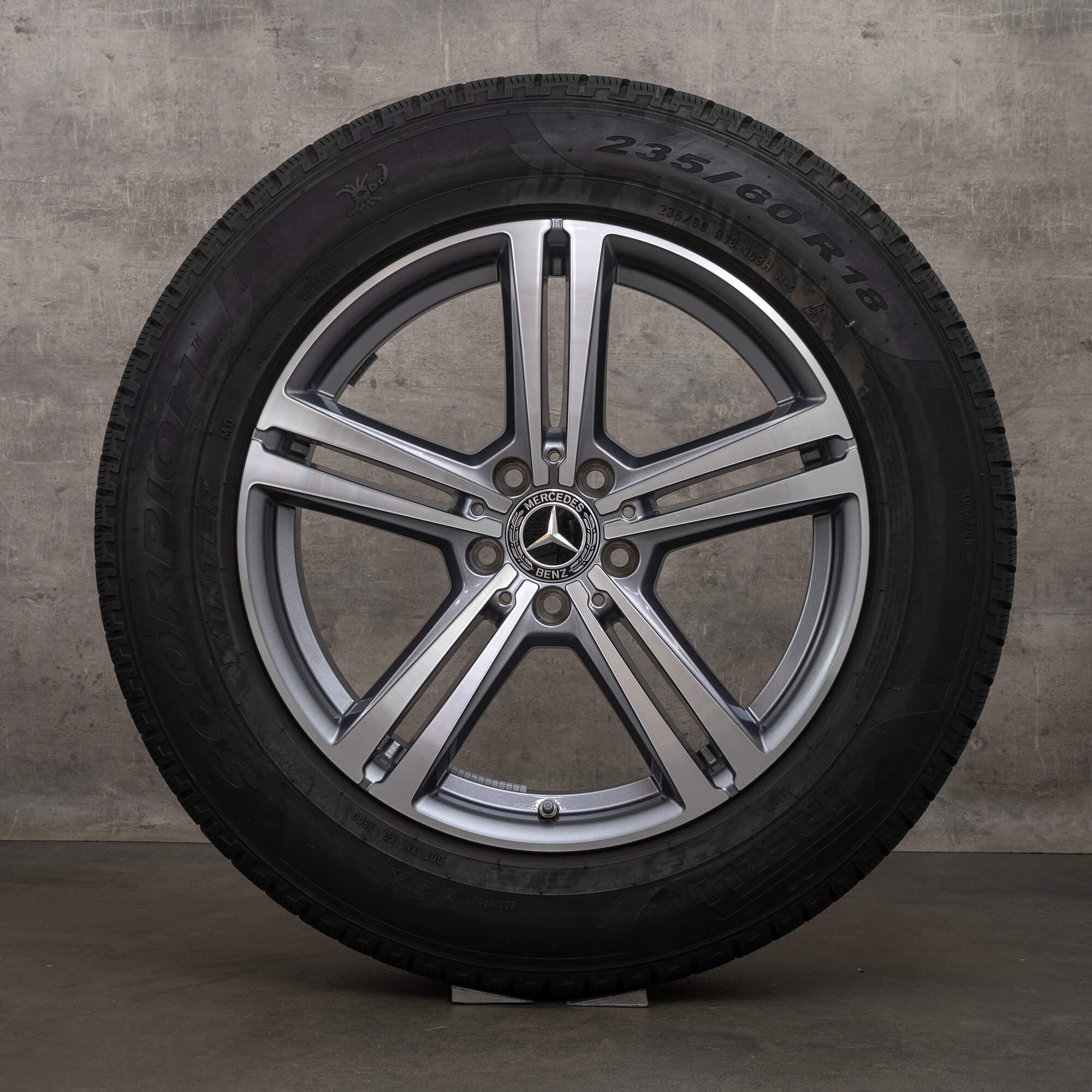 OEM Mercedes Benz GLC winter wheels 18 inch X253 C253 rims tires A2534014500 himalaya grey