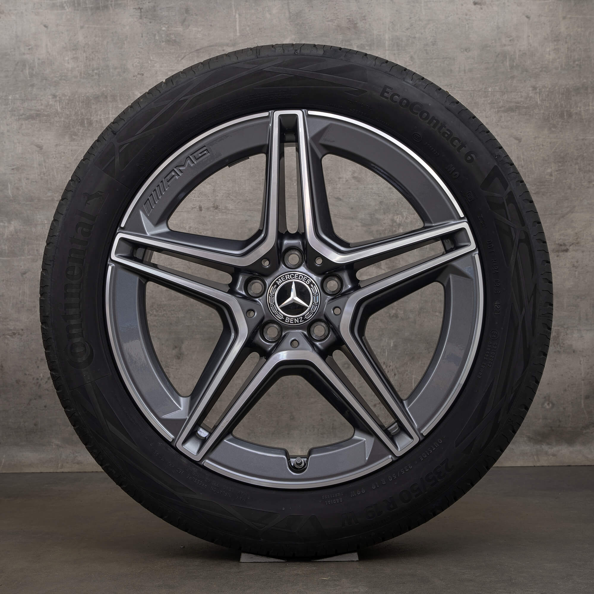 OEM AMG Mercedes GLA H247 GLB X247 19 inch summer tires rims A2474011500 himalaya grey high-sheen