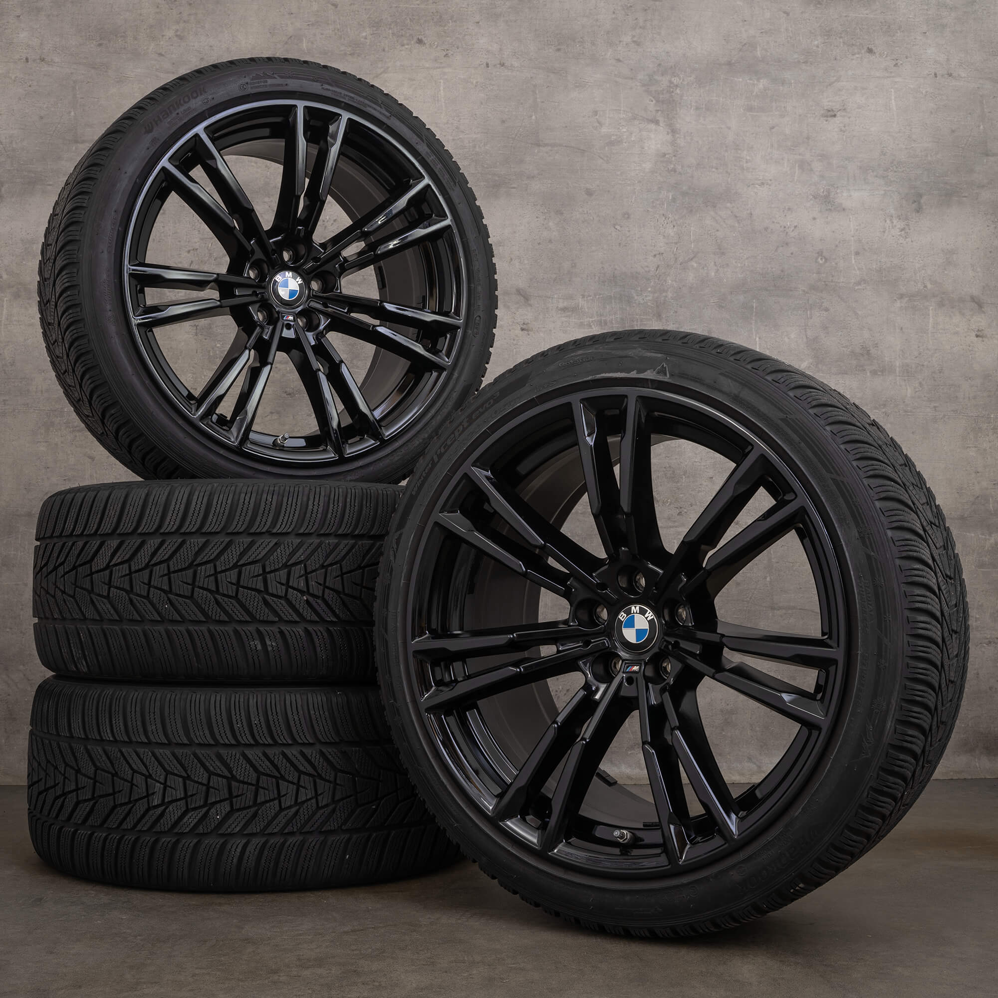 OEM BMW M5 F90 20 inch winter tires rims 706 M 7857077 7857078 black
