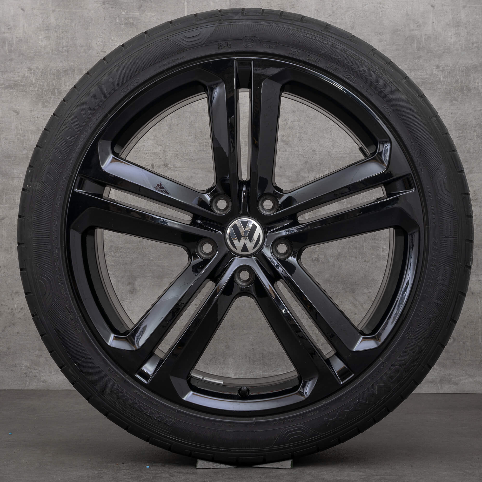 VW Touareg 7P zomerwielen 21 inch velgen Mallory zomerbanden 7P6601025N