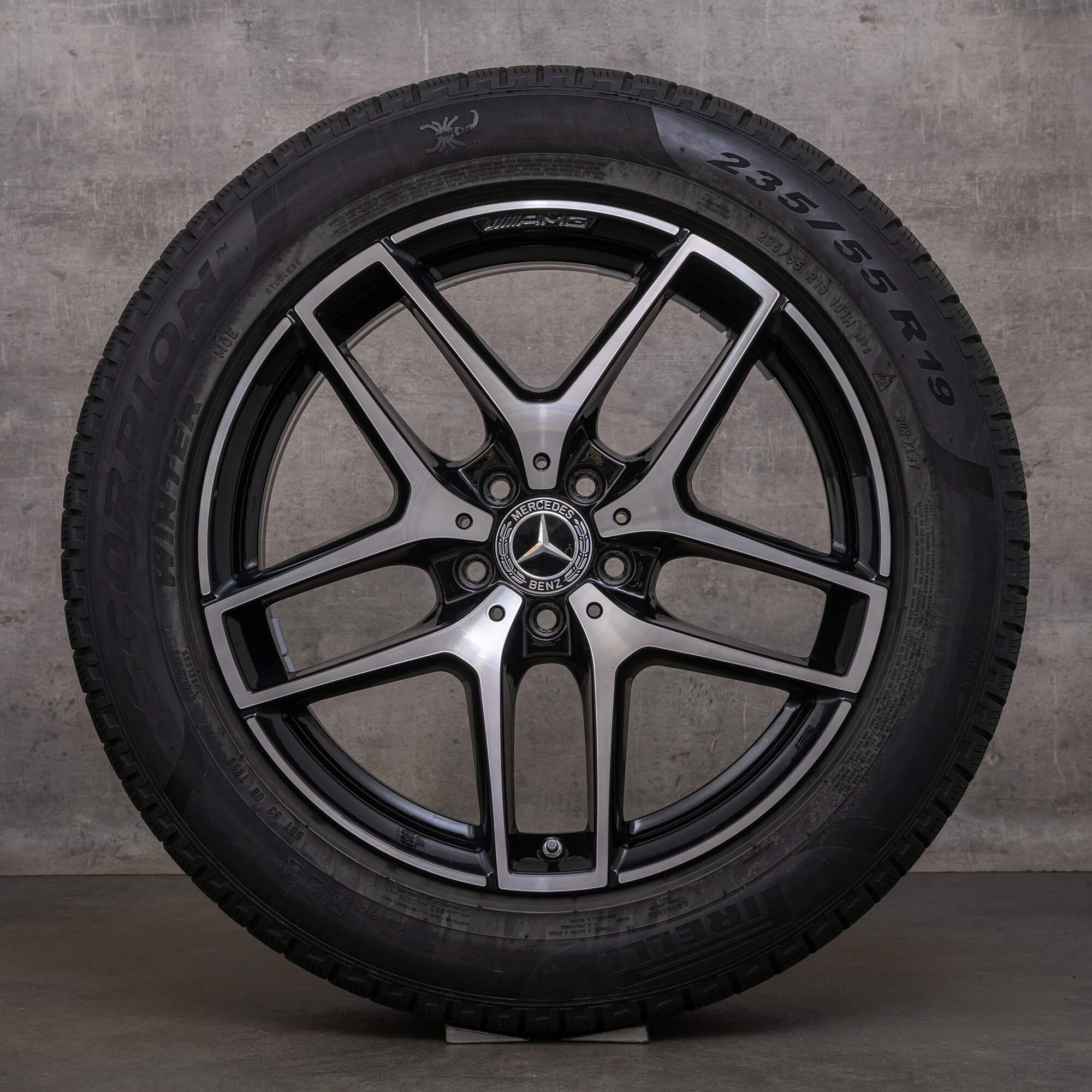 Originální zimni alu kola Mercedes Benz GLC AMG 19" disky C253 X253 A2534011800 černé lesklé soustružené