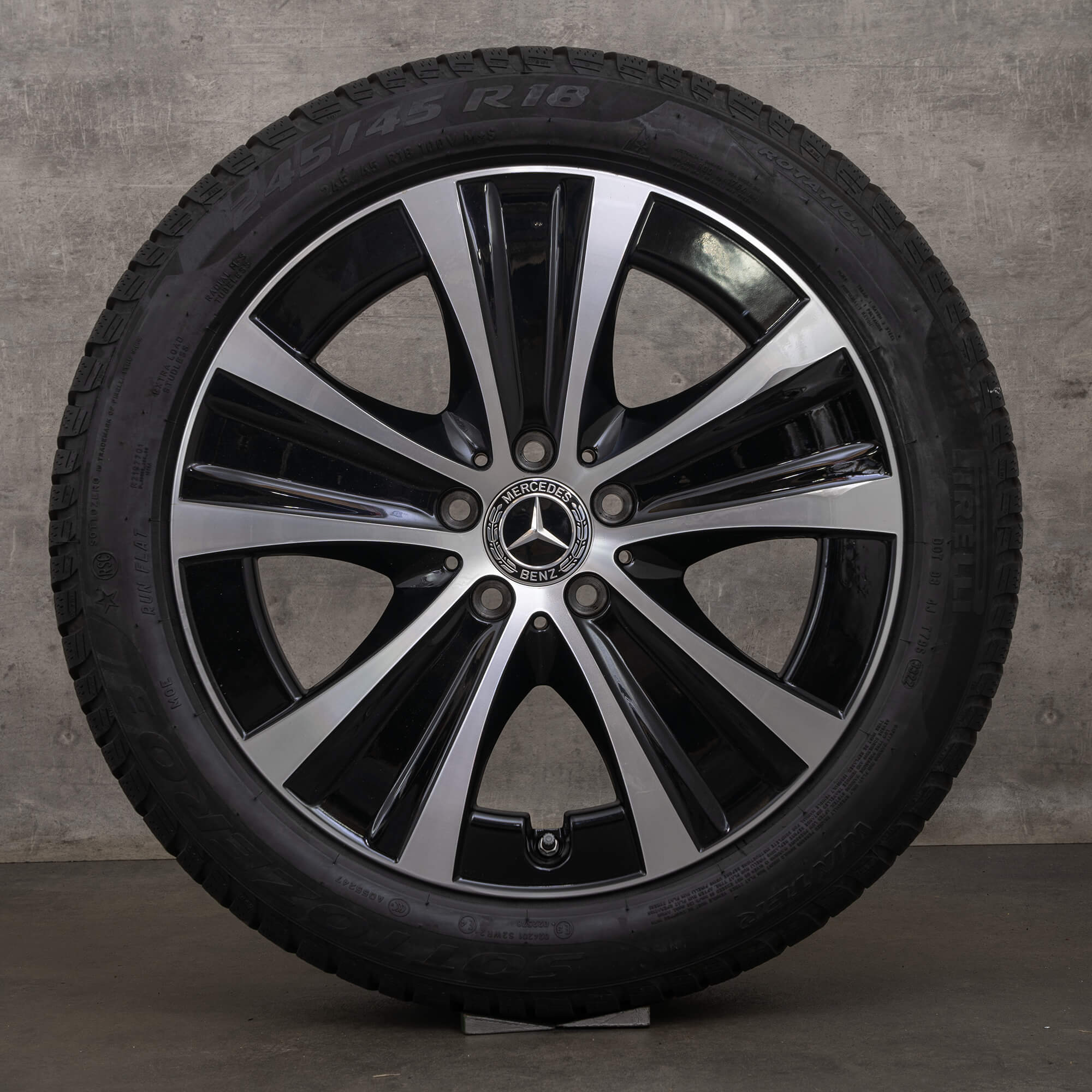 OEM Mercedes Benz E-Class winter wheels 18 inch W213 S213 C238 A238 rims A2134013700 black high gloss 6.5 mm