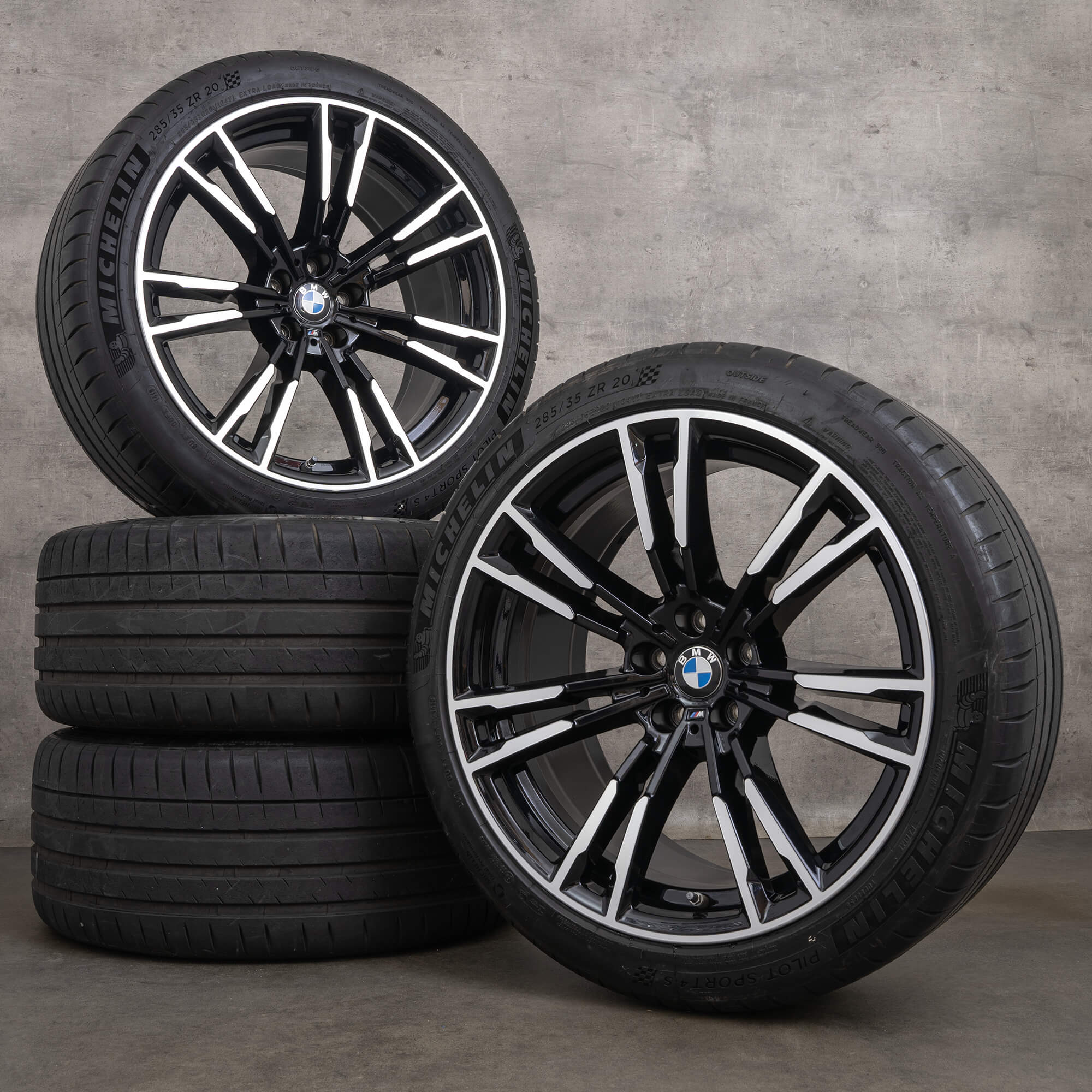 BMW M5 F90 letni alu kola 20 palcové ráfky pneumatiky styl 706 M 7857077 7857078
