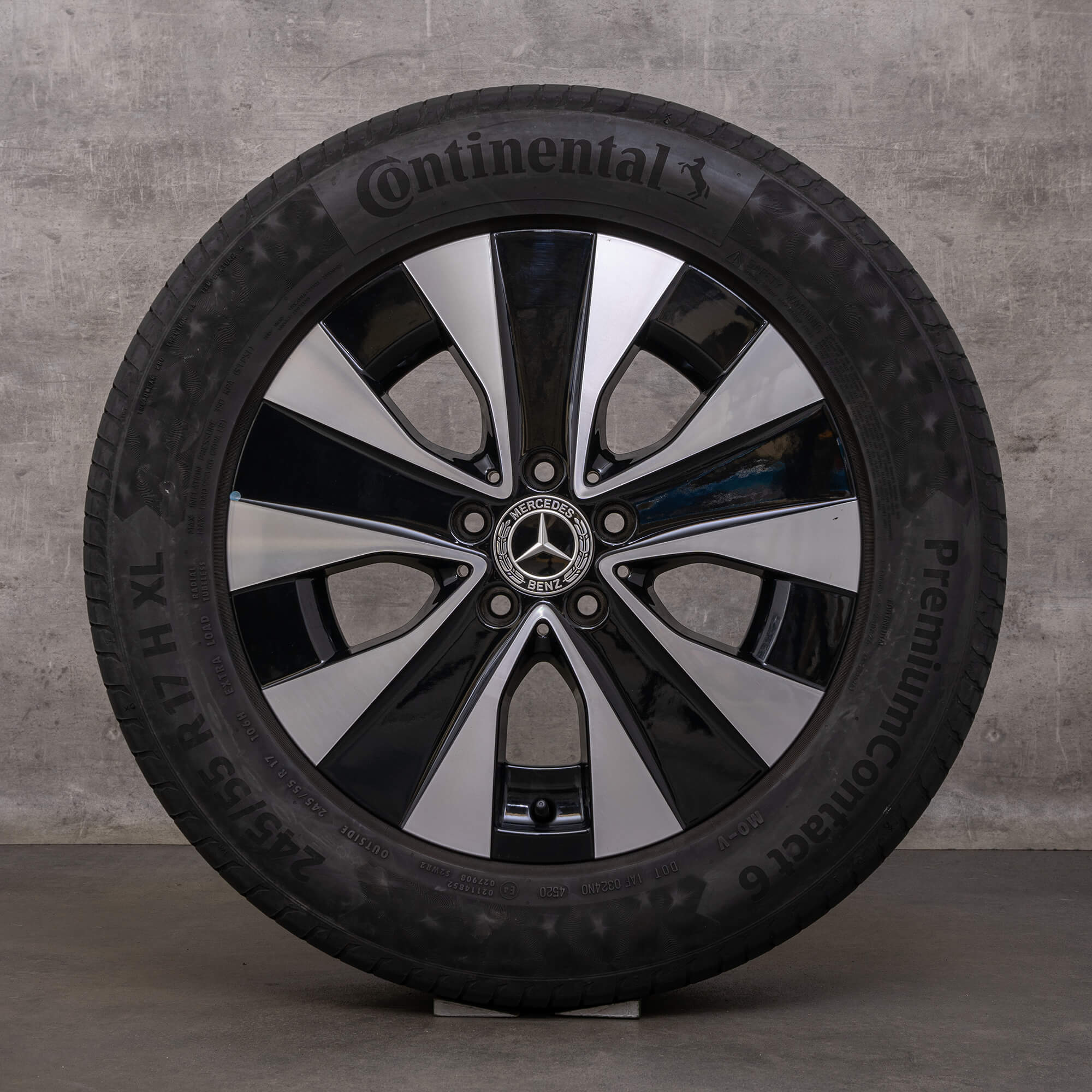 Originele Mercedes Benz EQV velgen 17 inch W447 zomerwielen A4474015200 zwart glanzend gedraaid