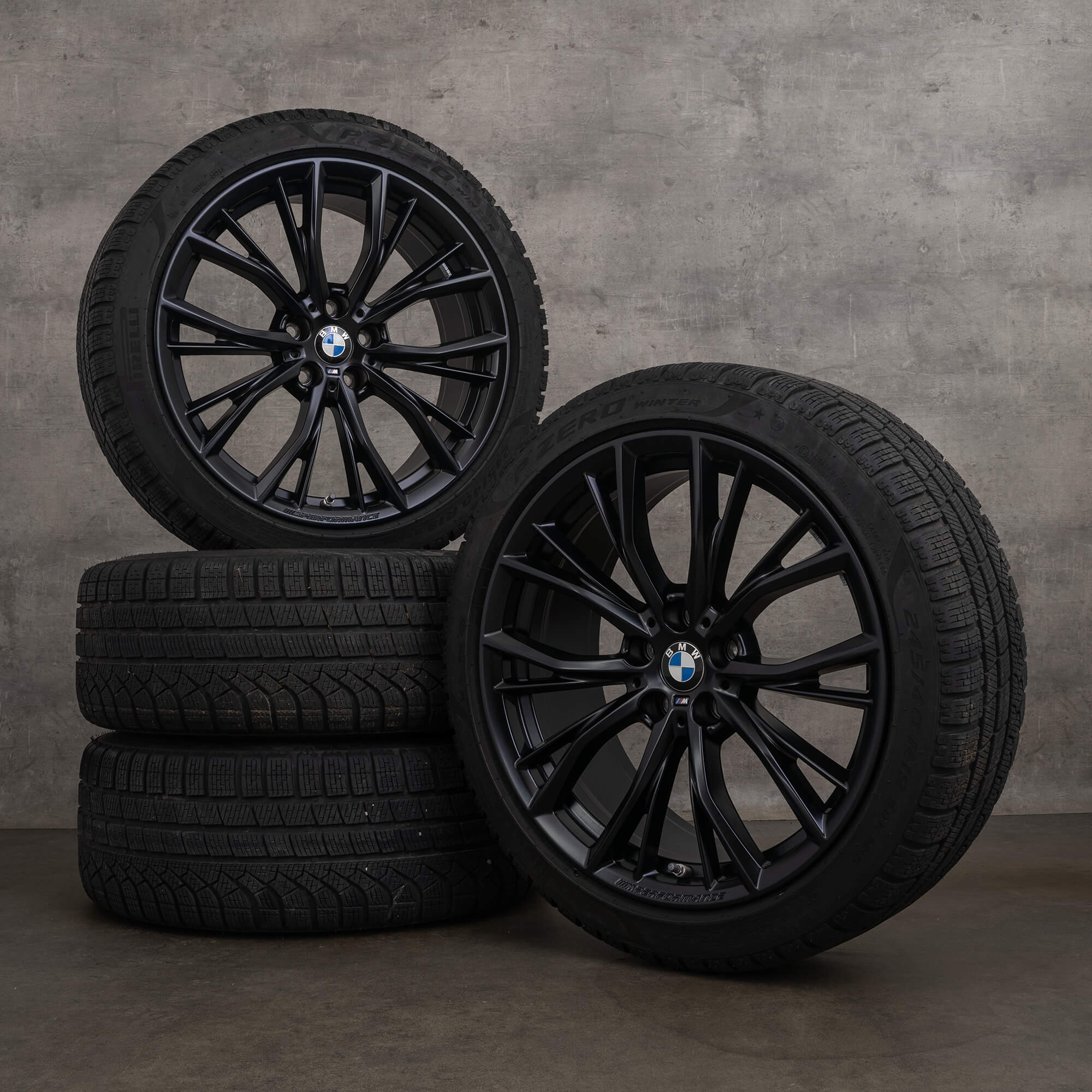 Originele BMW 5 Serie 8 winterwielen 19 inch G30 G31 G14 G15 G16 velgen styling 786 M 6885455 zwart mat