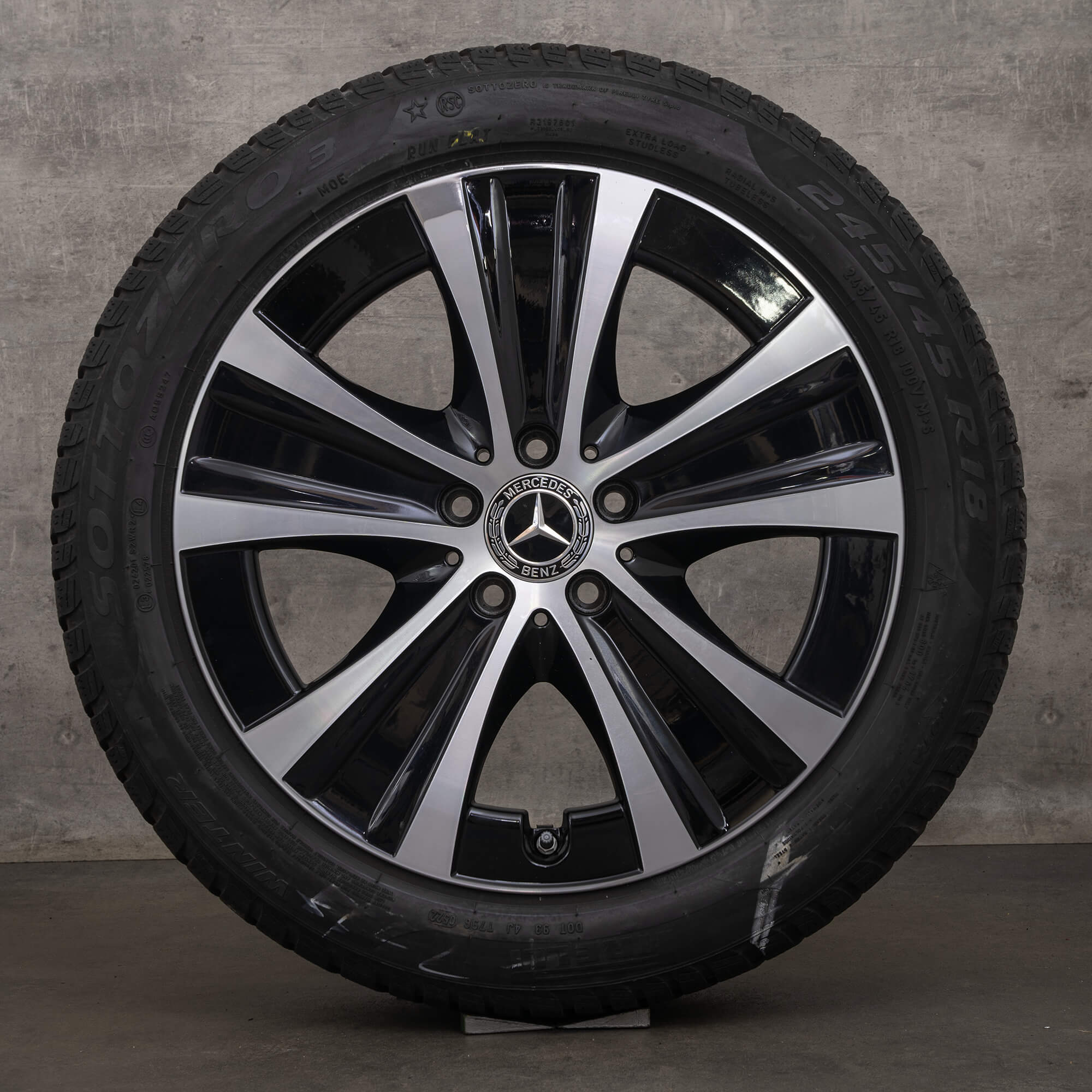 Originele Mercedes Benz E-Klasse winterwielen 18 inch W213 S213 C238 A238 velgen A2134013700 zwart hoogglans 6,5 mm