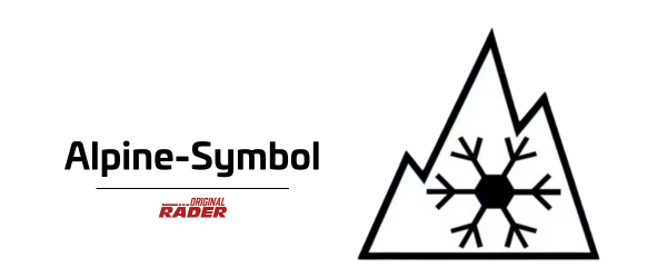 Alpine Symbol (Bergpiktogramm mit Schneeflocke) Infografik
