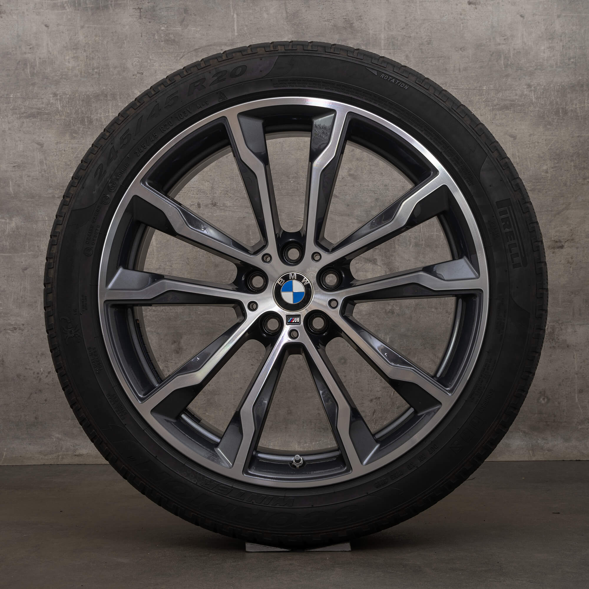 Llantas de invierno originales BMW X3 X4 20 pulgadas G01 G02 llantas estilo 699 M 8010268 pulido frontal gris órbita