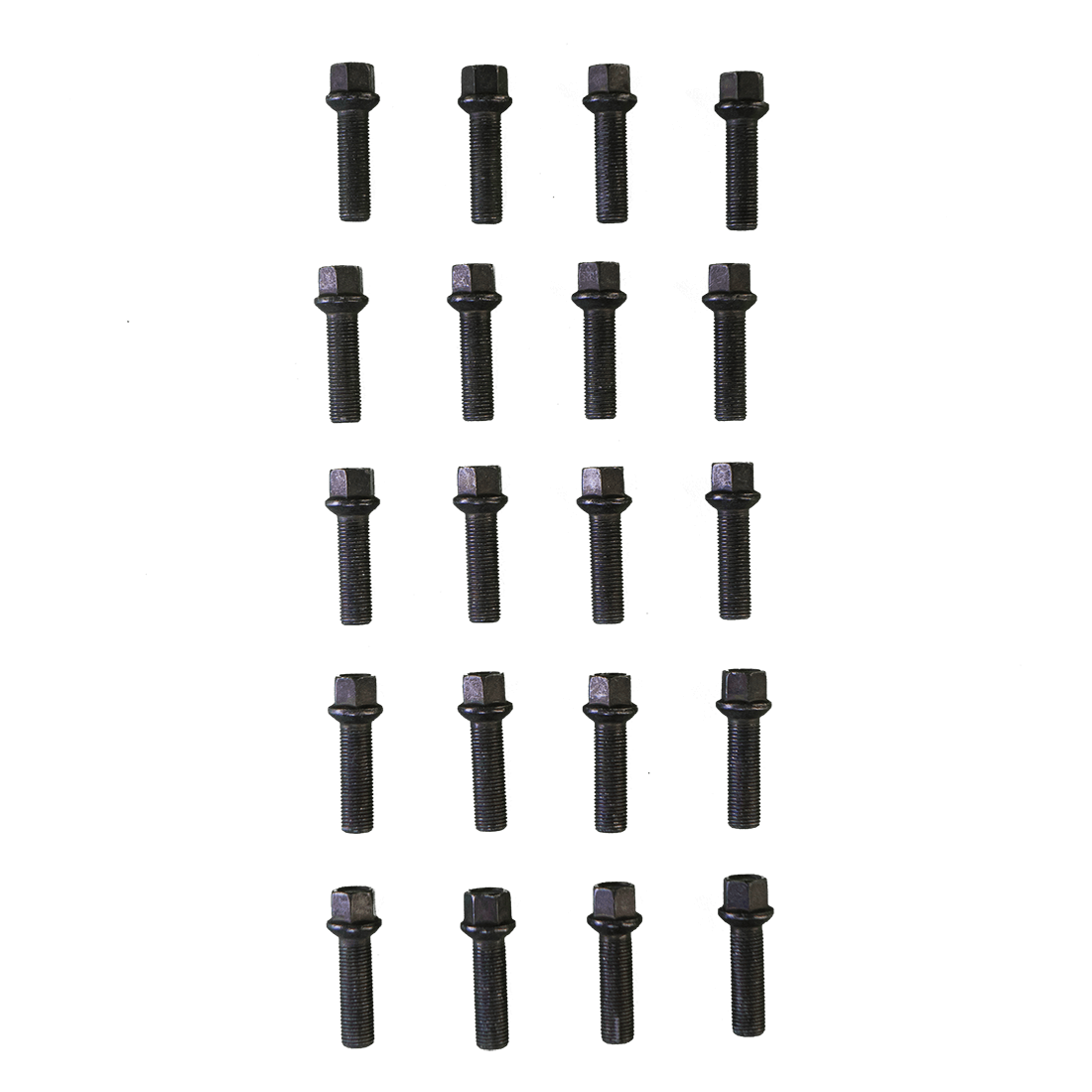 20x tornillos de rueda collarín esférico M14 x 1,5 45 mm negro para Mercedes