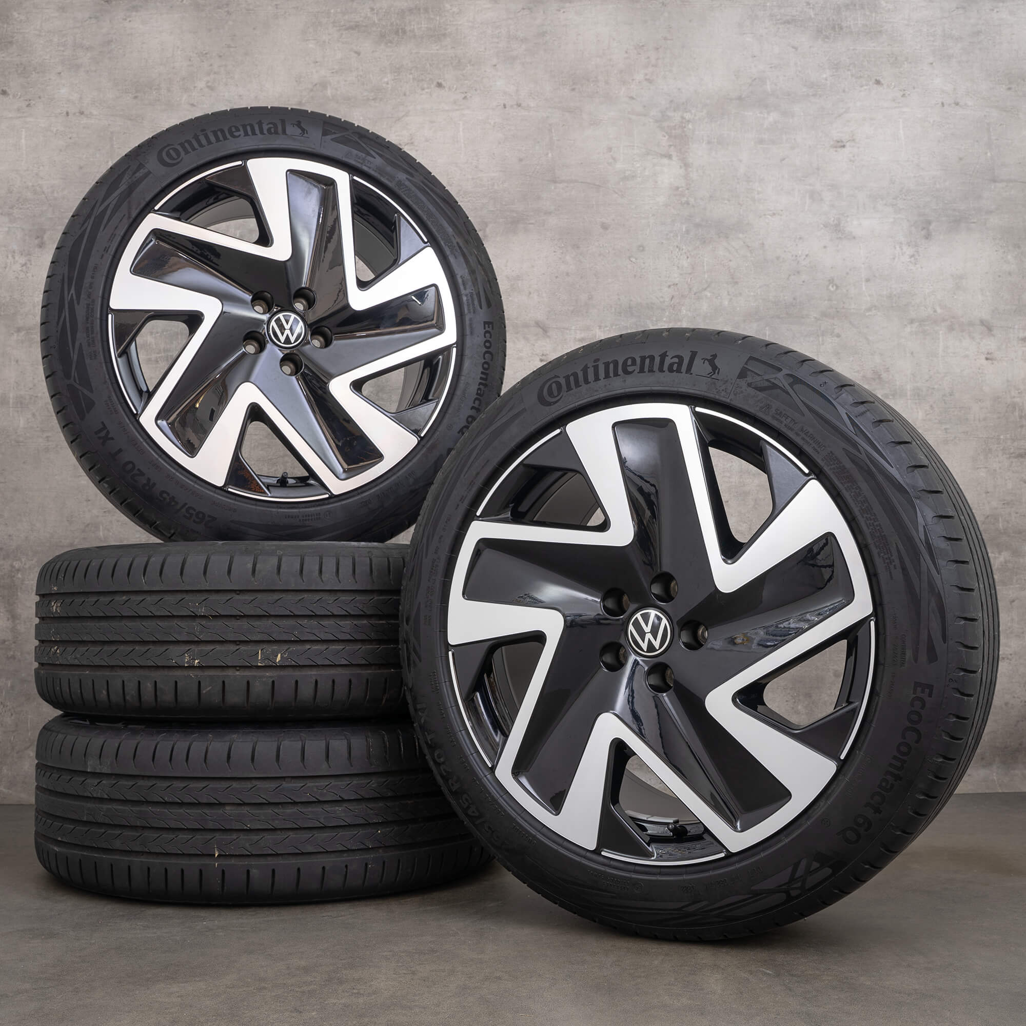 ID VW. Buzz letni alu kola 20 palcové ráfky pneumatiky černé lesklé Solna