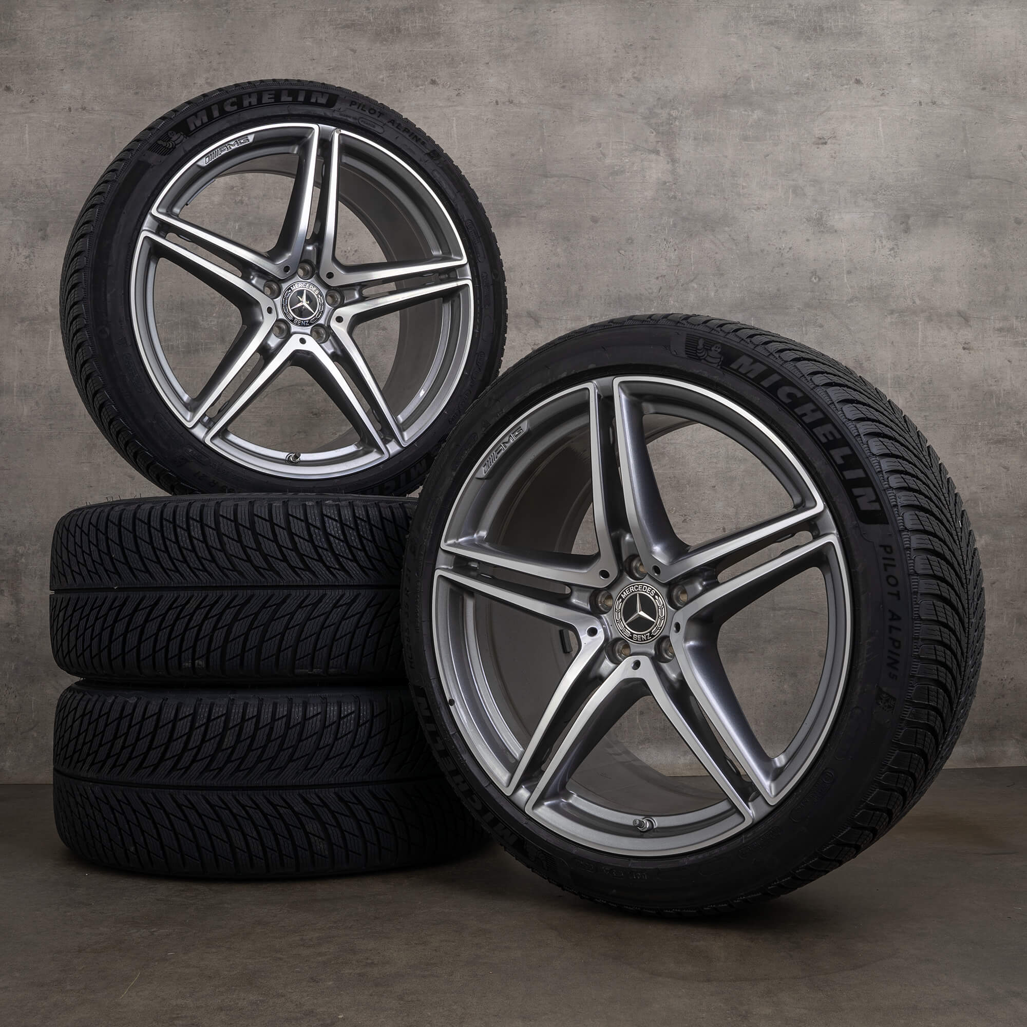 Llantas de invierno originales Mercedes Benz Clase S AMG 21 pulgadas 63 W223 A2234012100 A2234012200 gris Himalaya pulido brillante NUEVO