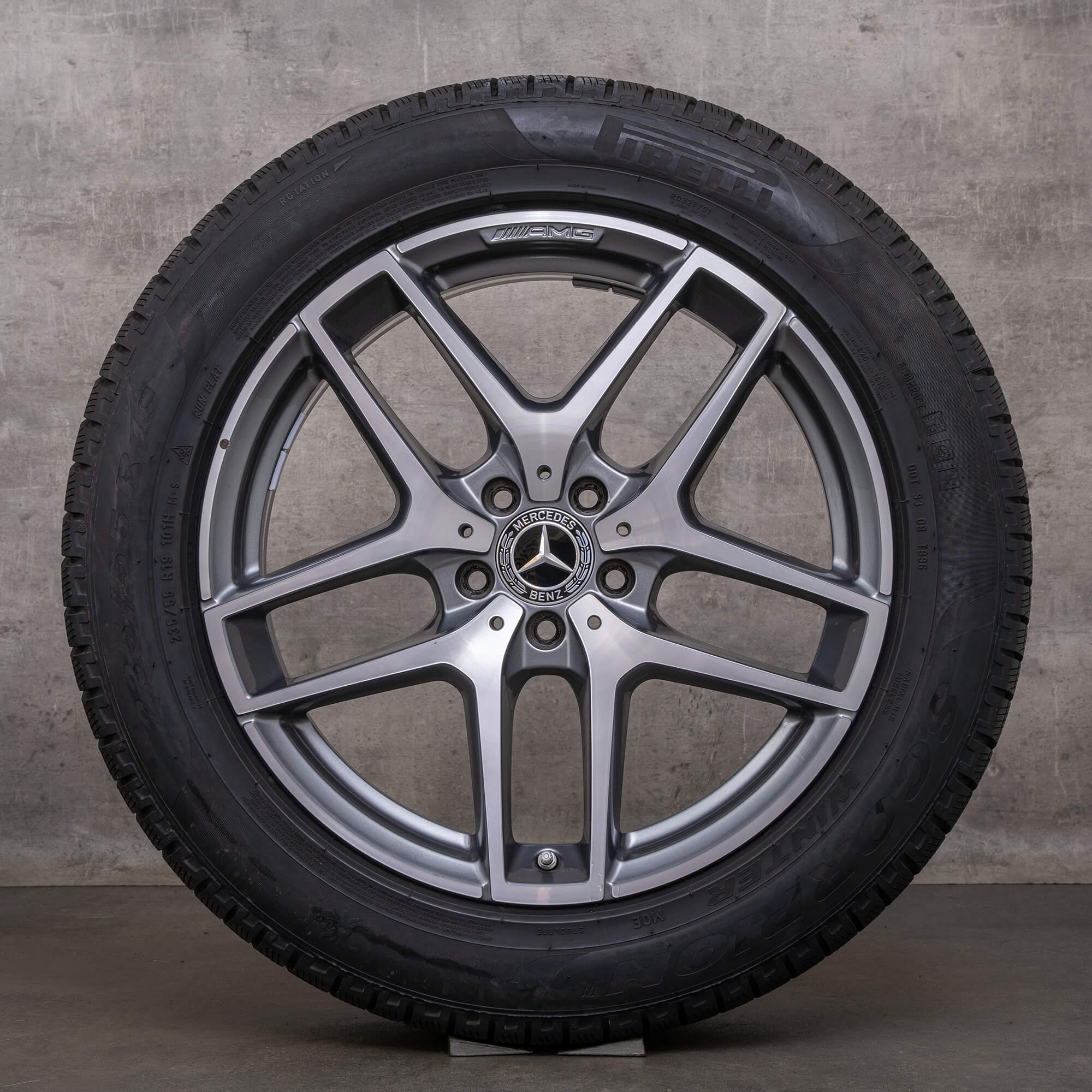 Original Mercedes Benz GLC AMG roues d'hiver 19 pouces C253 X253 jantes A2534011800 himalaya grey brillant