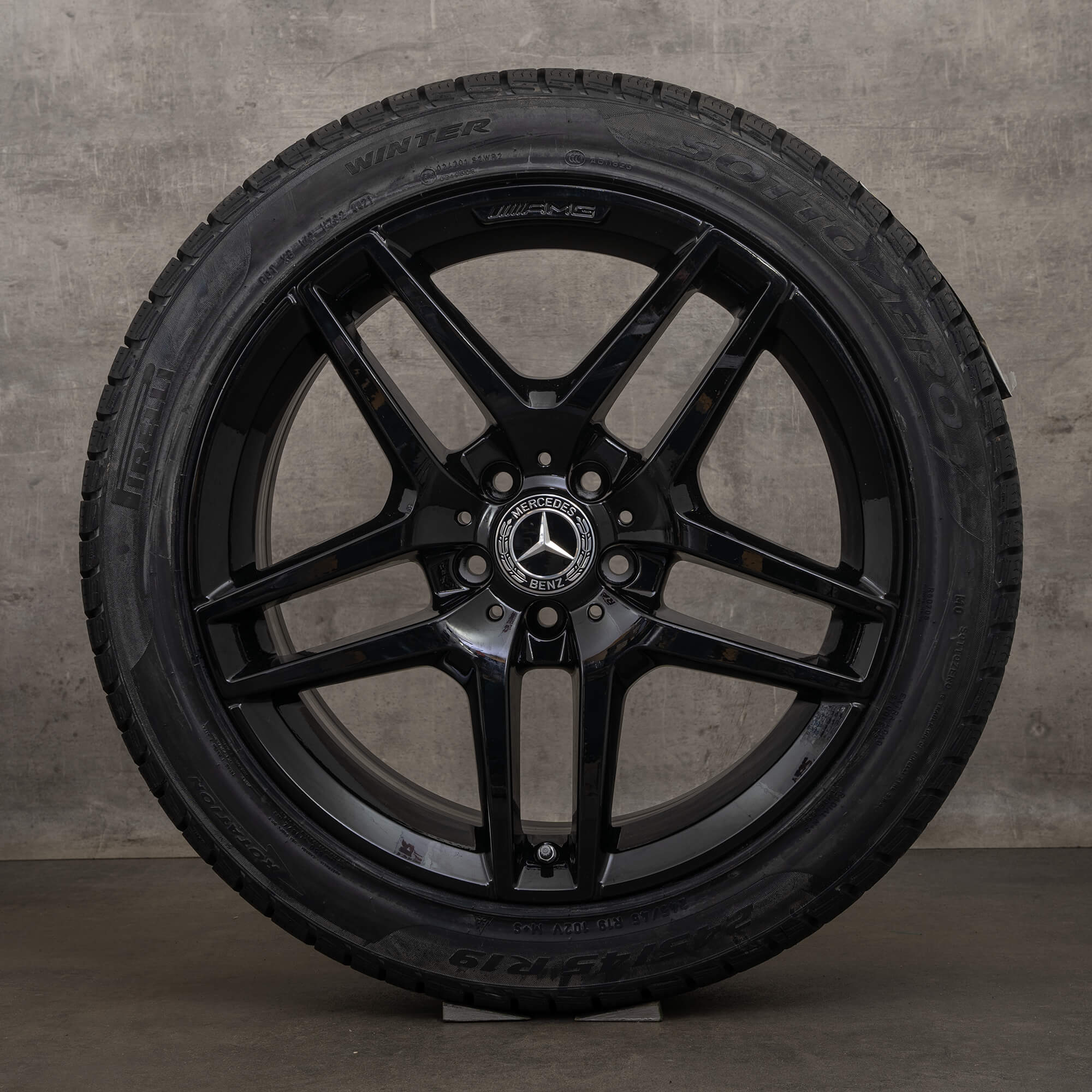 Anvelope de iarnă originale Mercedes Benz AMG Clasa S 19 inch W222 A217 C217 jante A2224010000 gri himalaya lucios