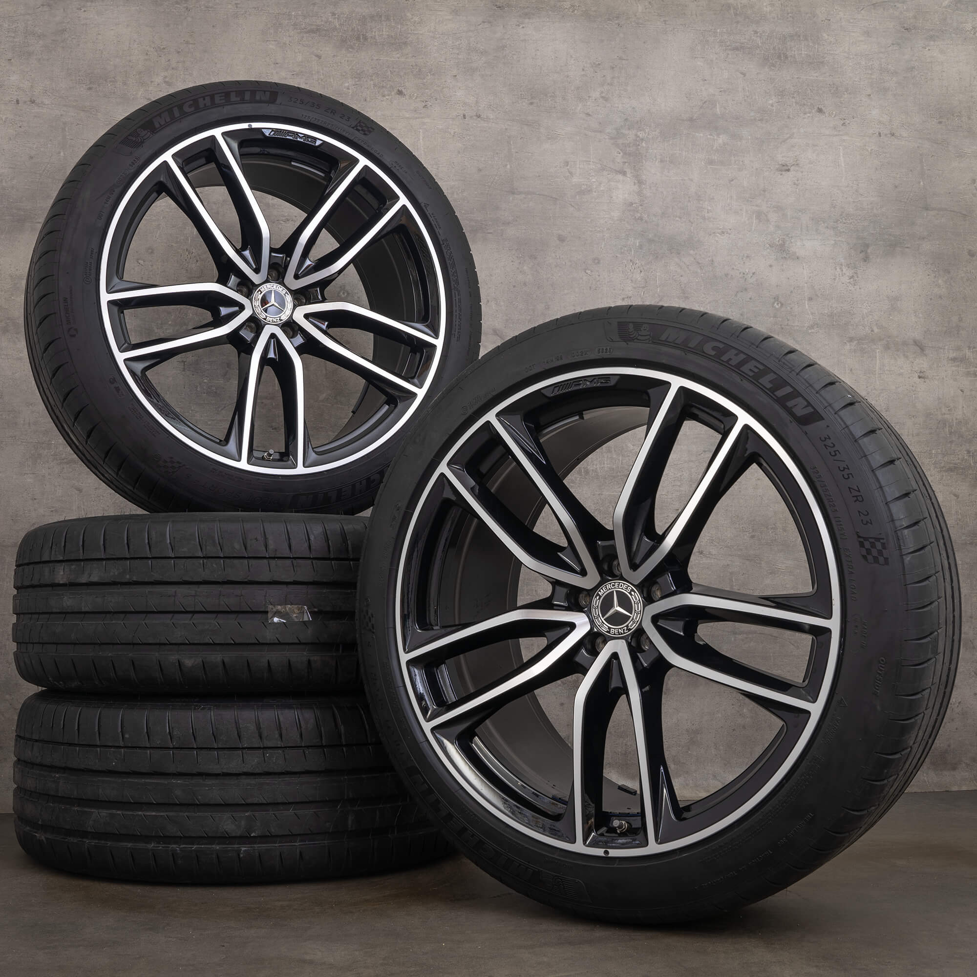 Original AMG Mercedes GLS X167 23 inch summer tires rims A1674017700 black