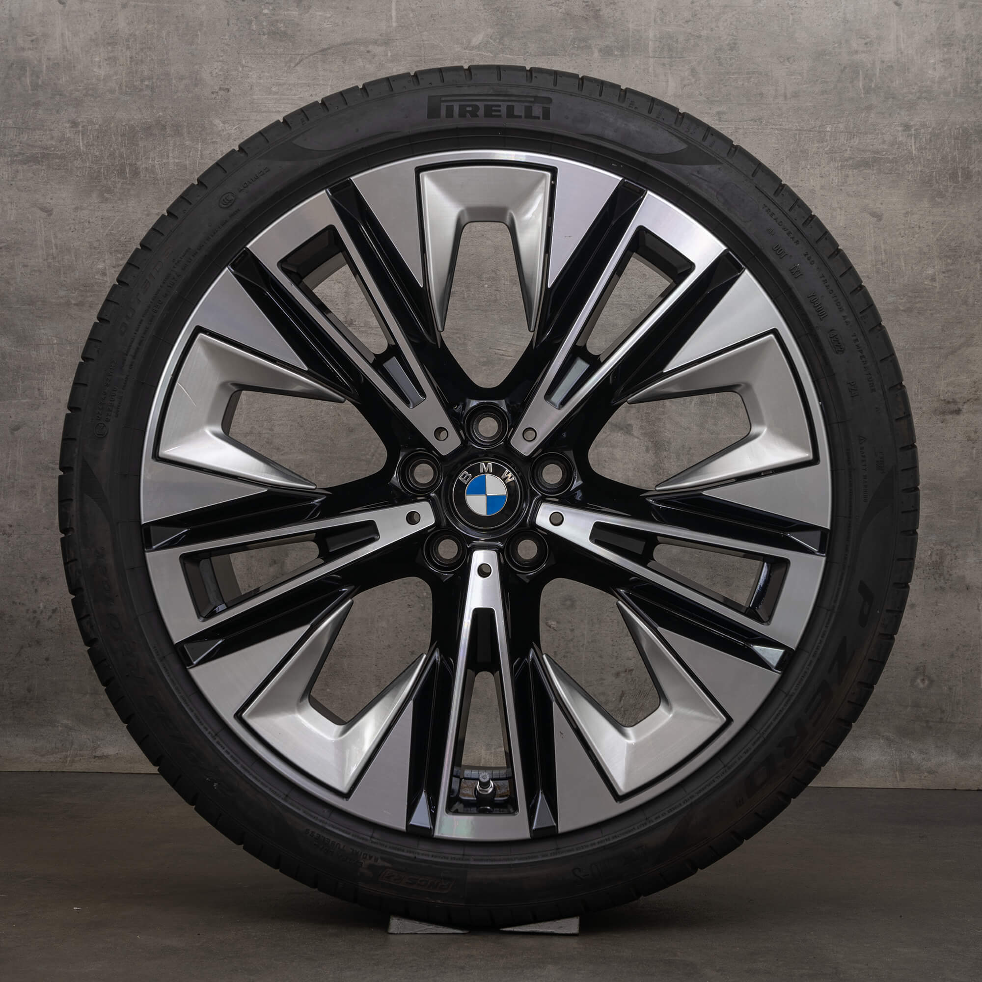 Jantes hiver d'origine BMW Série 5 i5 20 pouces G60 G61 style 937 5A324E4 5A324E5 noir de jais brillant