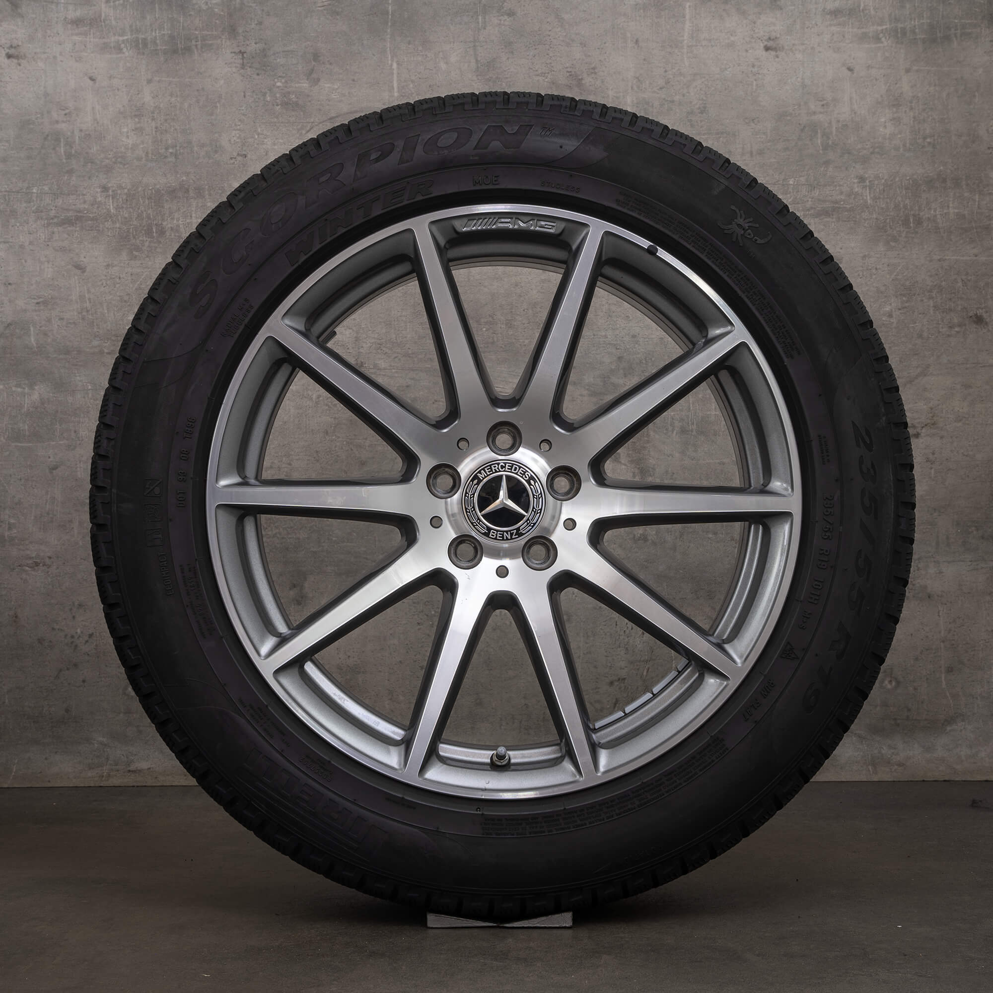 OEM Mercedes Benz GLC 63 AMG winter wheels 19 inch C253 X253 rims A2534013400 himalaya grey high-sheen