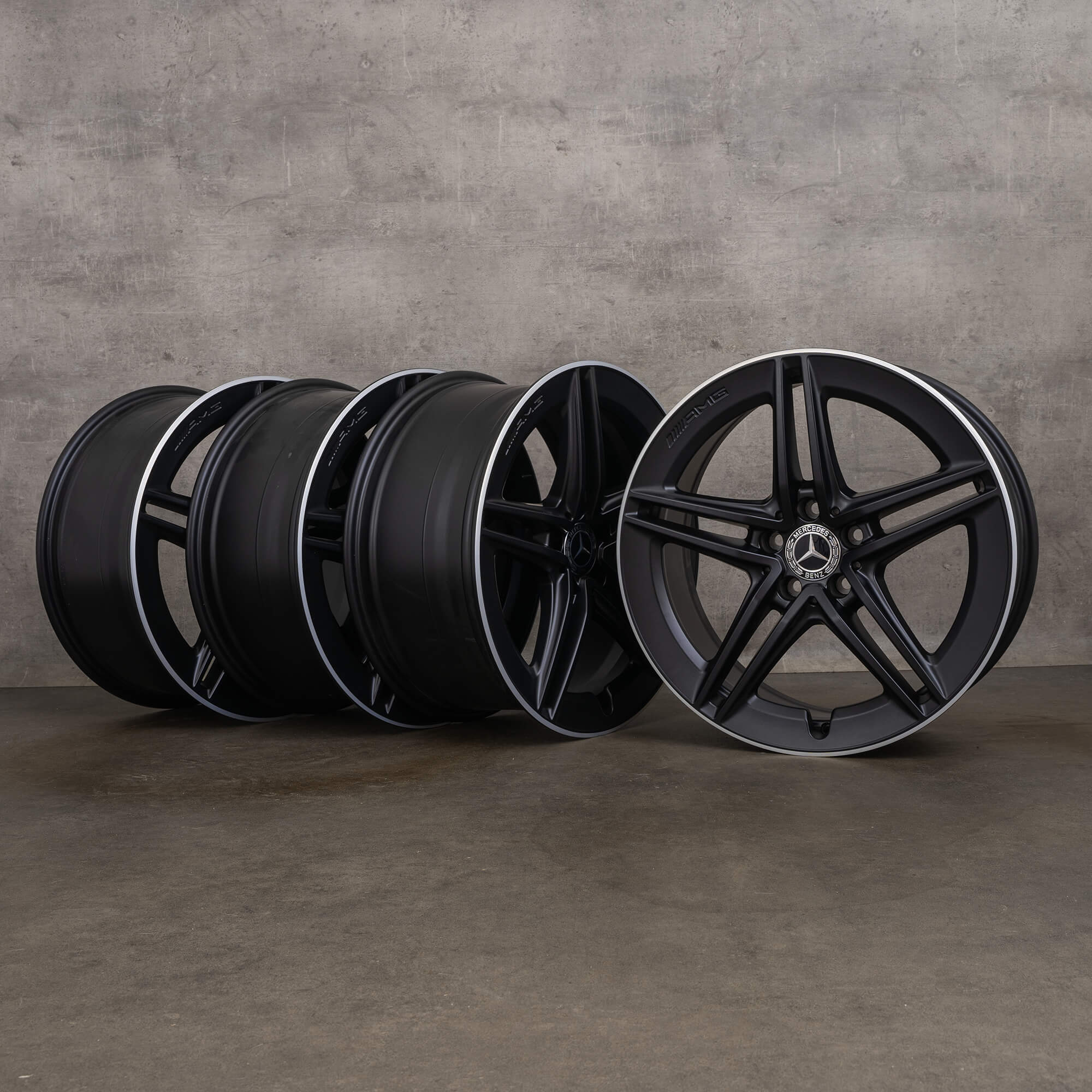 Originele AMG Mercedes Benz A-klasse A45 CLA 45 velgen 19 inch W177 C118 A1774012300 zwart mat glanzend NIEUW