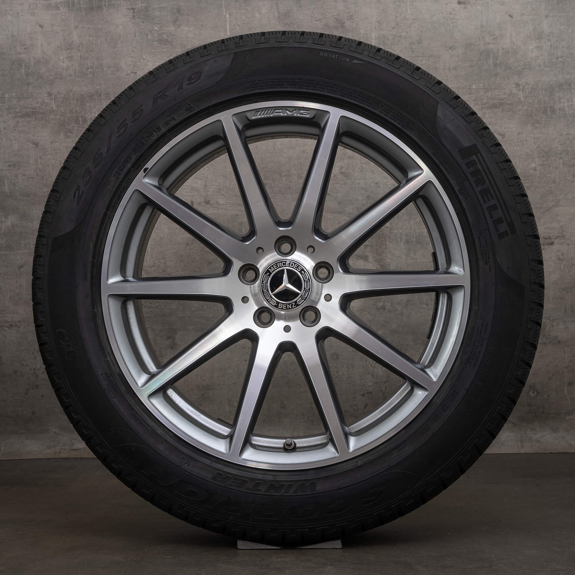 OEM Mercedes Benz GLC 63 AMG winter wheels 19 inch C253 X253 rims A2534013400 himalaya grey high-sheen