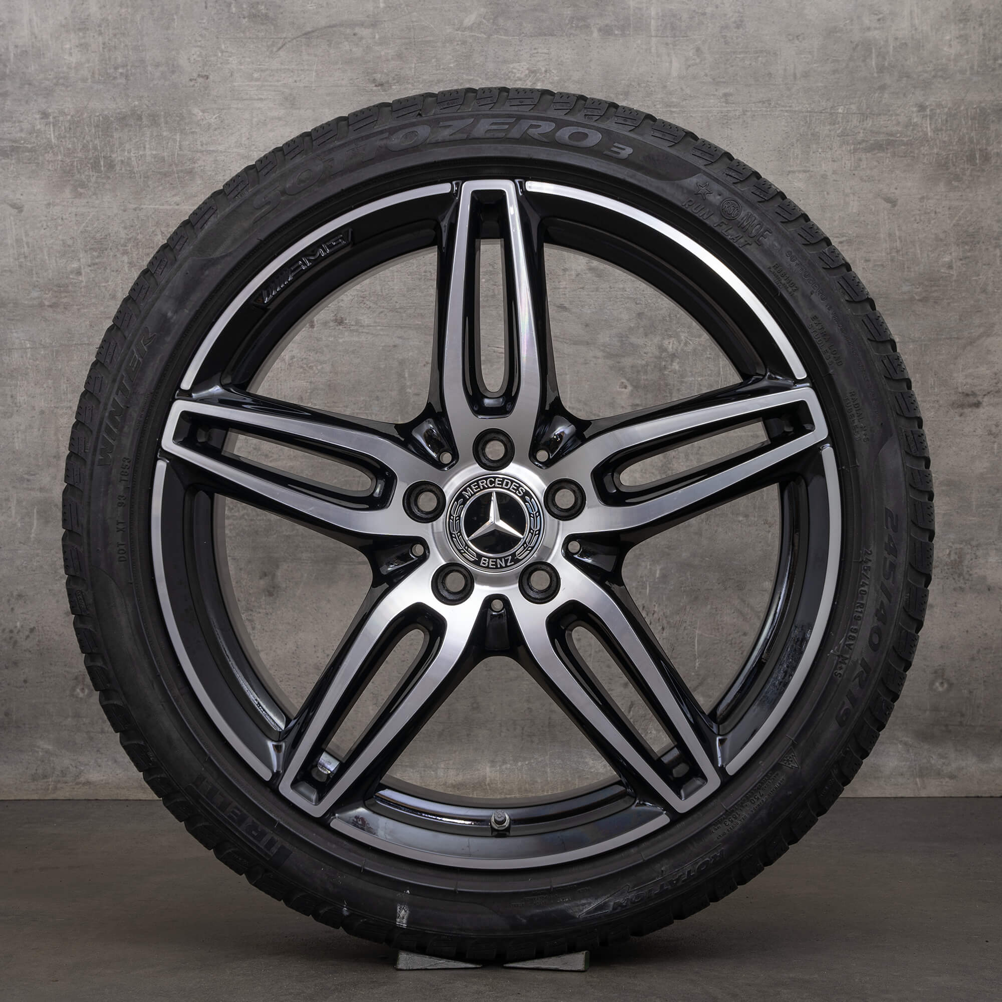 OEM Mercedes Benz E-Class AMG winter wheels 19 inch W213 S213 C238 A238 rims A2134012000 black glossy turned