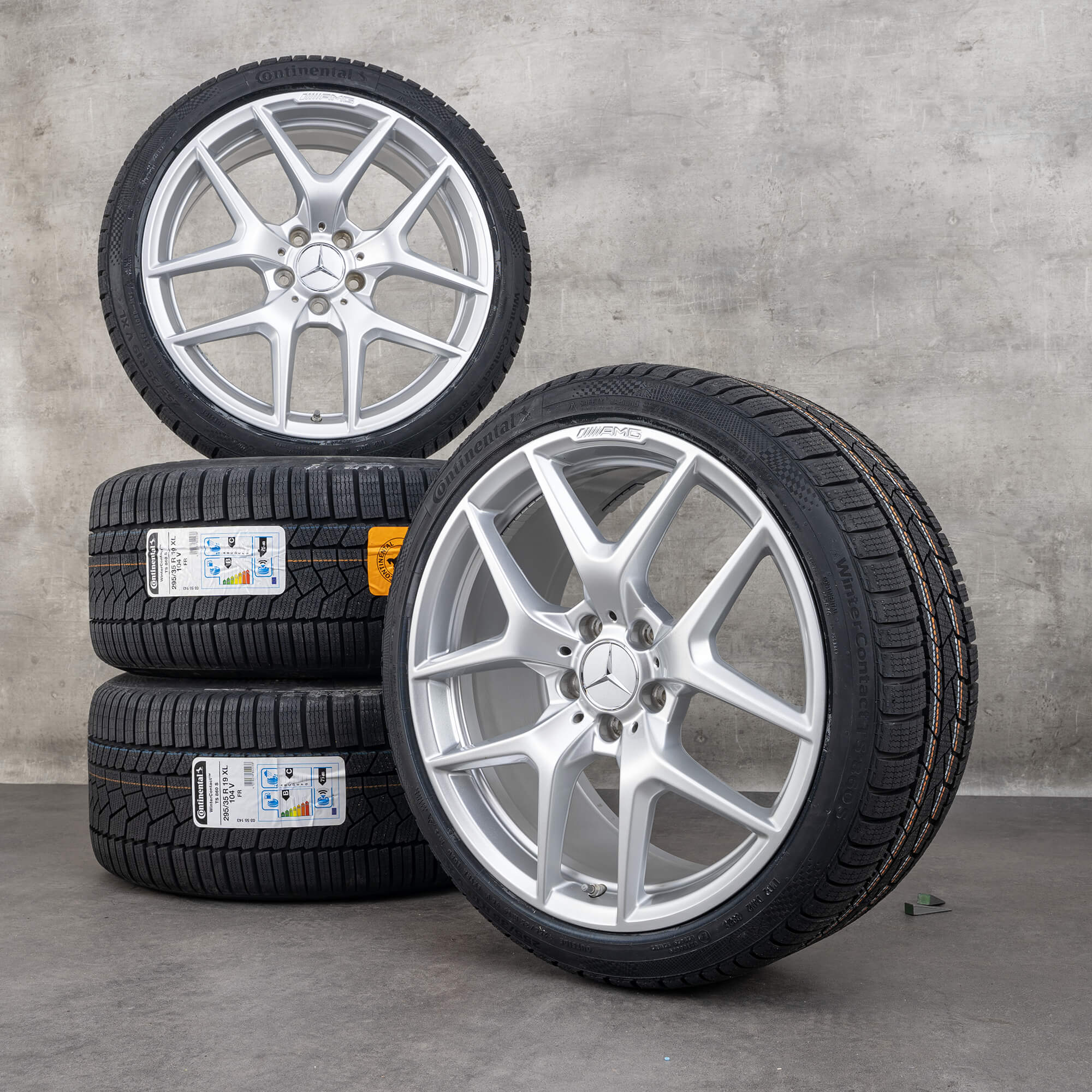 Originele Mercedes Benz AMG GT winterwielen 19 inch C190 R190 velgen A1904010300 A1904010400 zilver