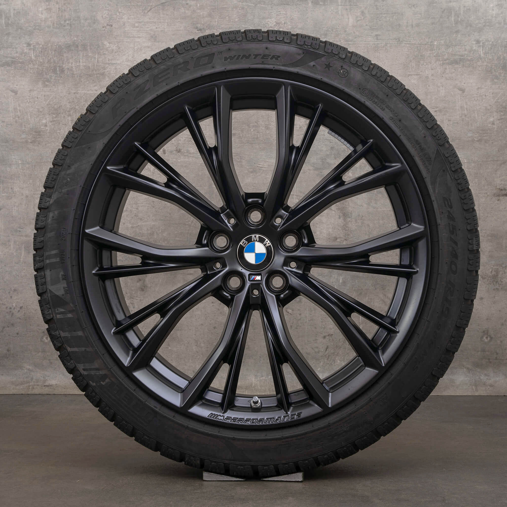 Llantas de invierno originales BMW Serie 5 8 19 pulgadas G30 G31 G14 G15 G16 estilo 786 M 6885455 negro mate