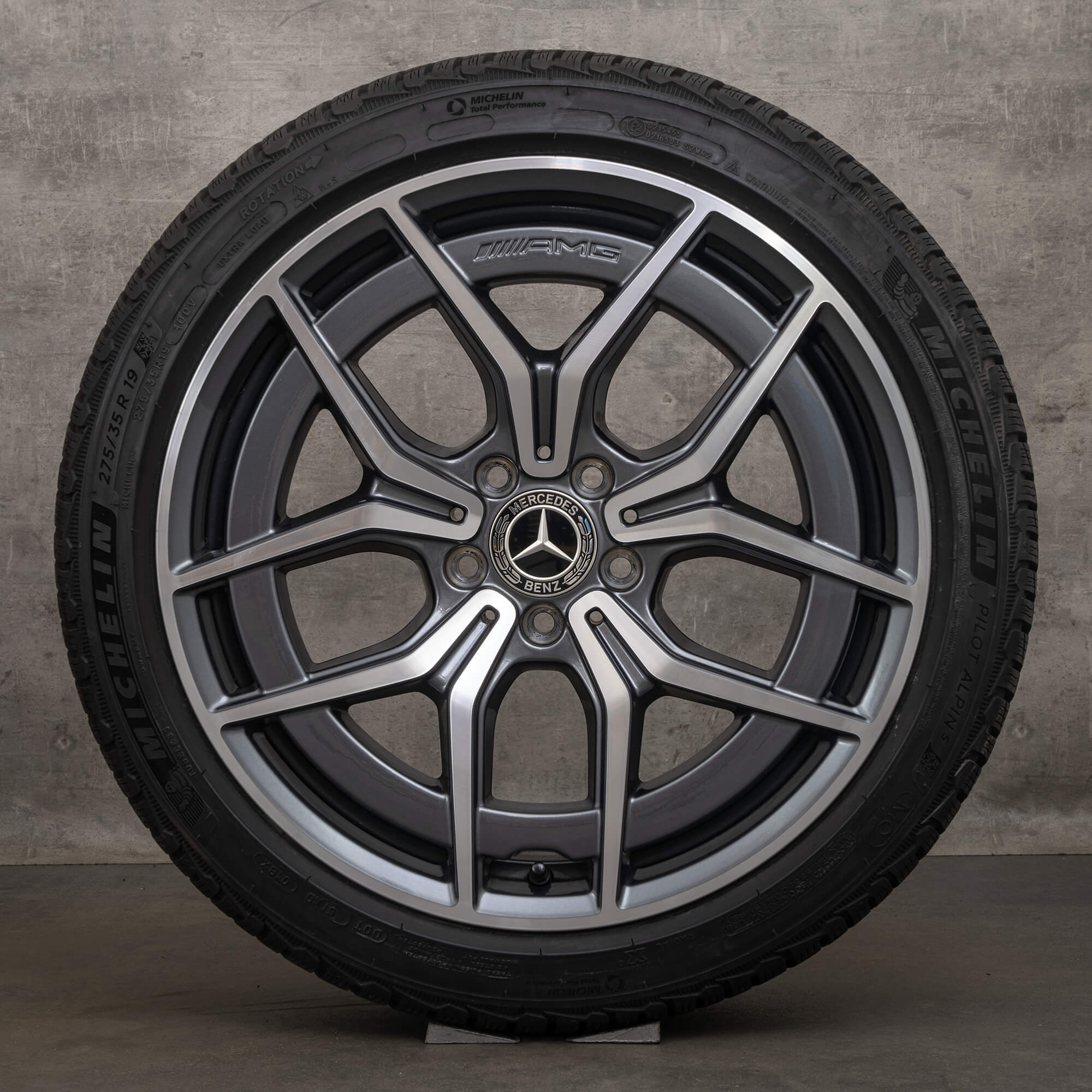 OEM AMG Mercedes Benz E Class W213 W238 19 inch rims winter tires A2134016600 himalaya grey high-sheen