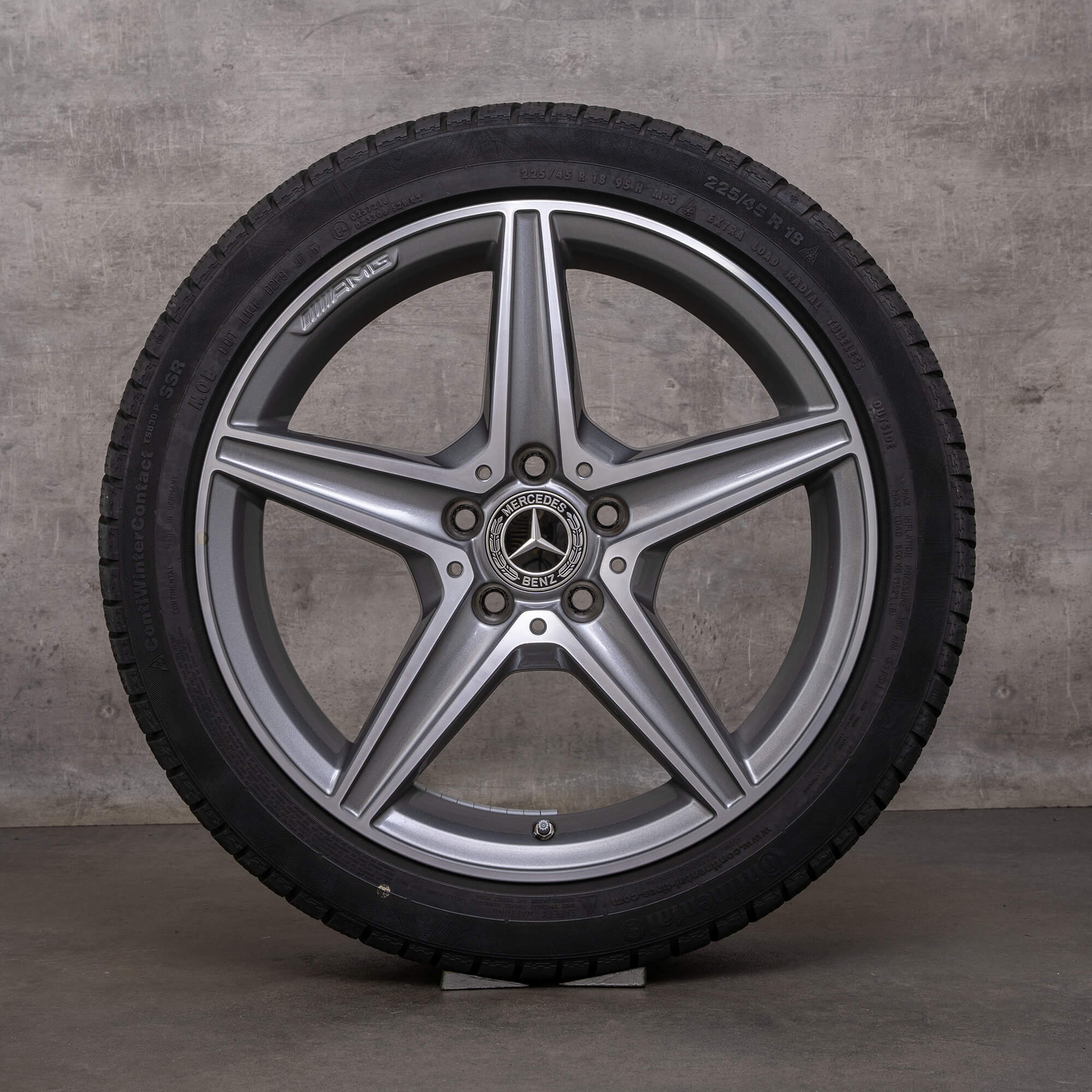 OEM AMG Mercedes Benz C-Class winter wheels 18 inch W205 S205 C205 A205 rims A2054011100 himalaya gray glossy turned