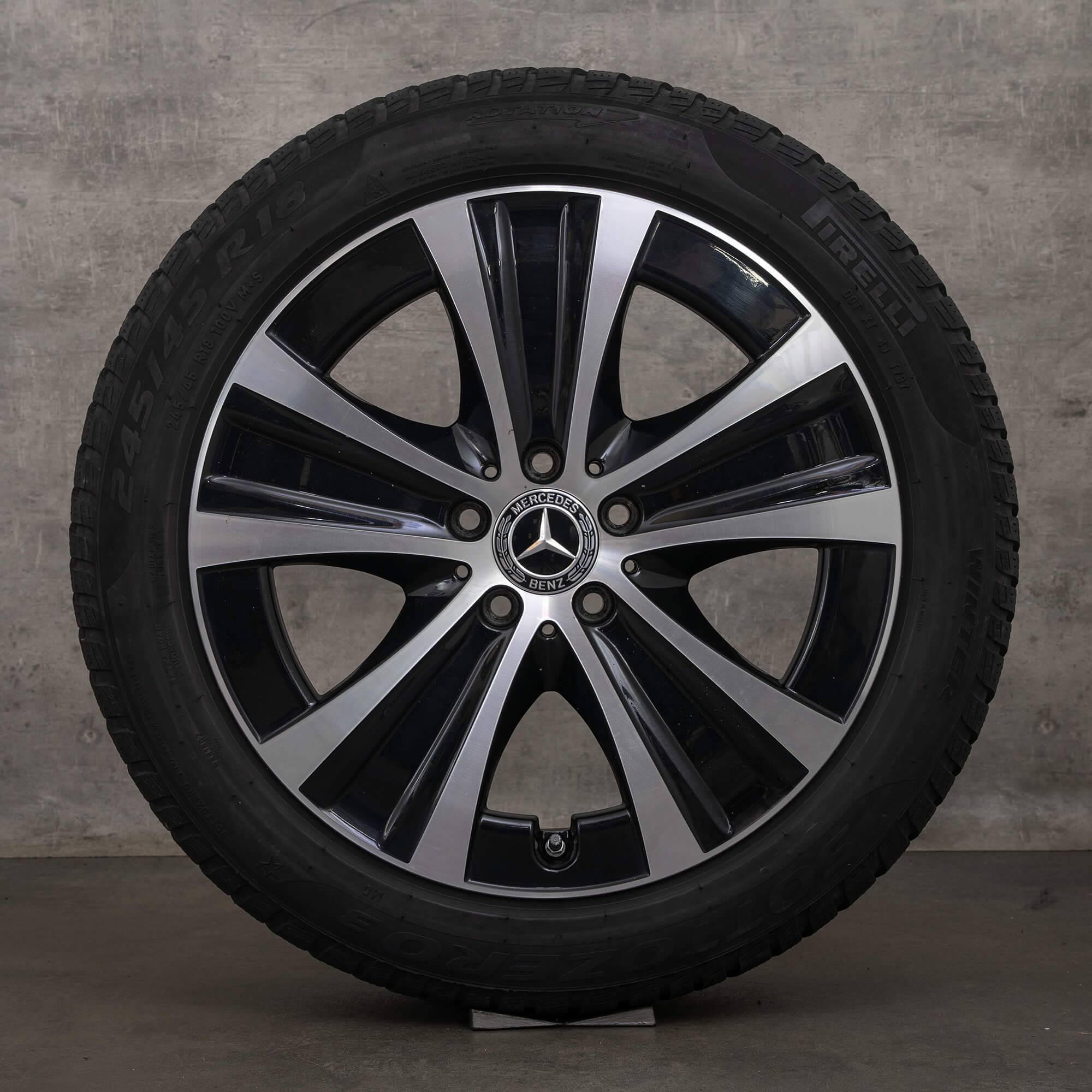 Originele Mercedes Benz E-Klasse winterwielen 18 inch W213 S213 C238 A238 velgen A2134013700 zwart hoogglans