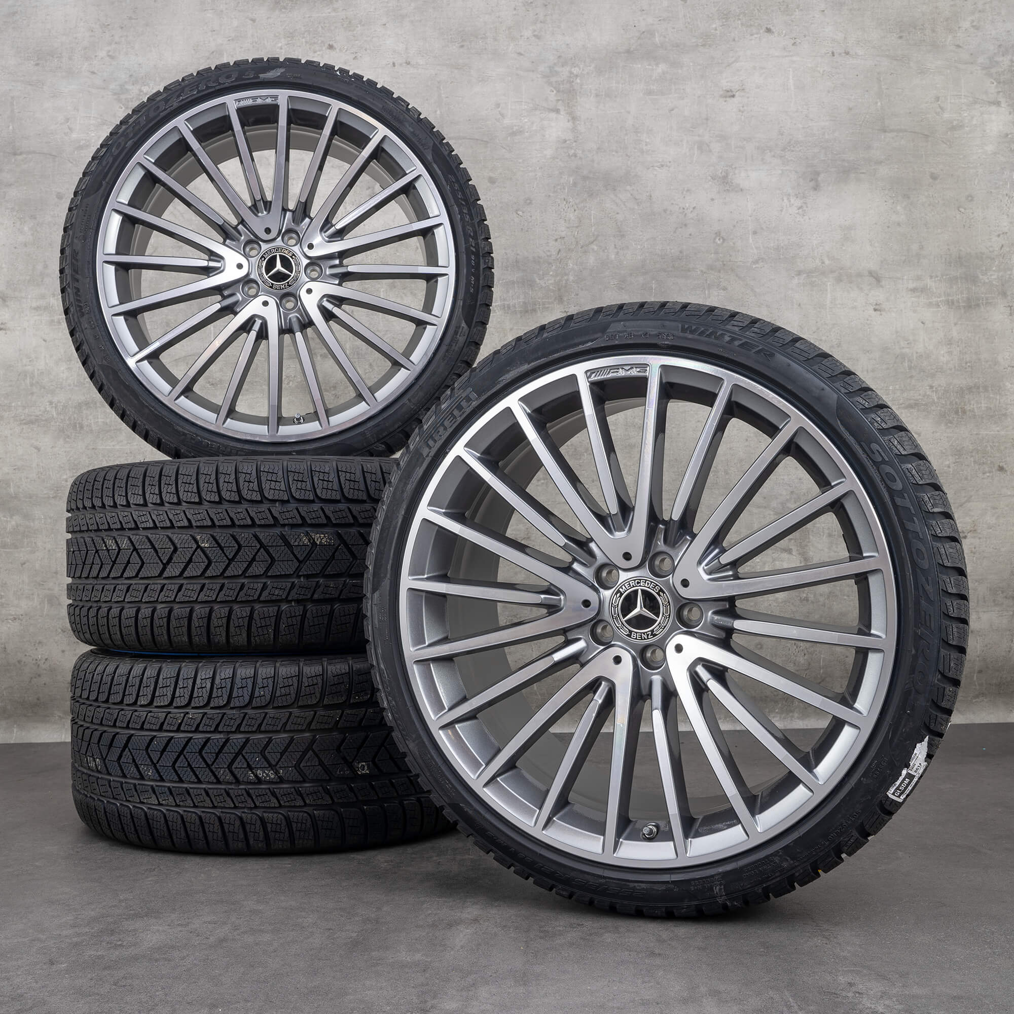 Originele Mercedes Benz S-Klasse winterwielen 21 inch W223 X223 velgen A2234011700 A2534011800 Himalaya grijs NIEUW