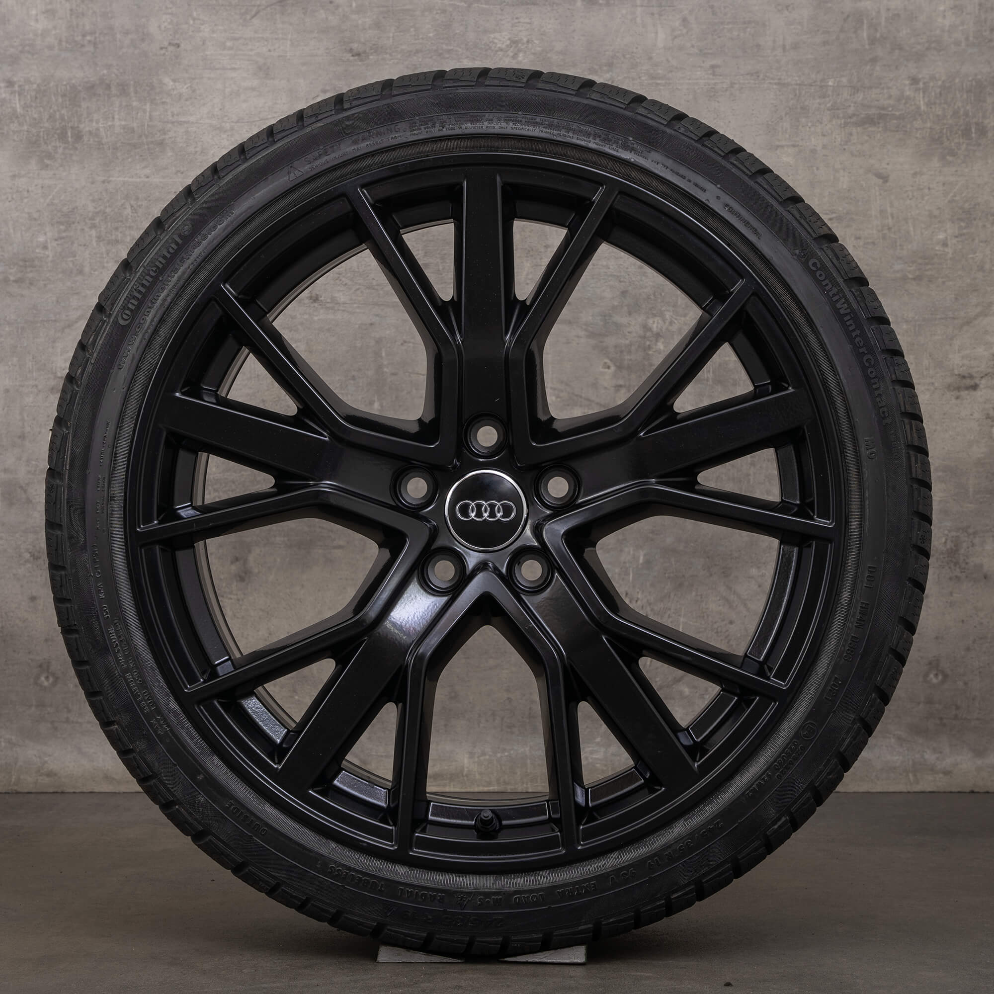 Jante originale Audi A4 S4 19 inch B9 8W anvelope de vara 8W0601025DH jante negre