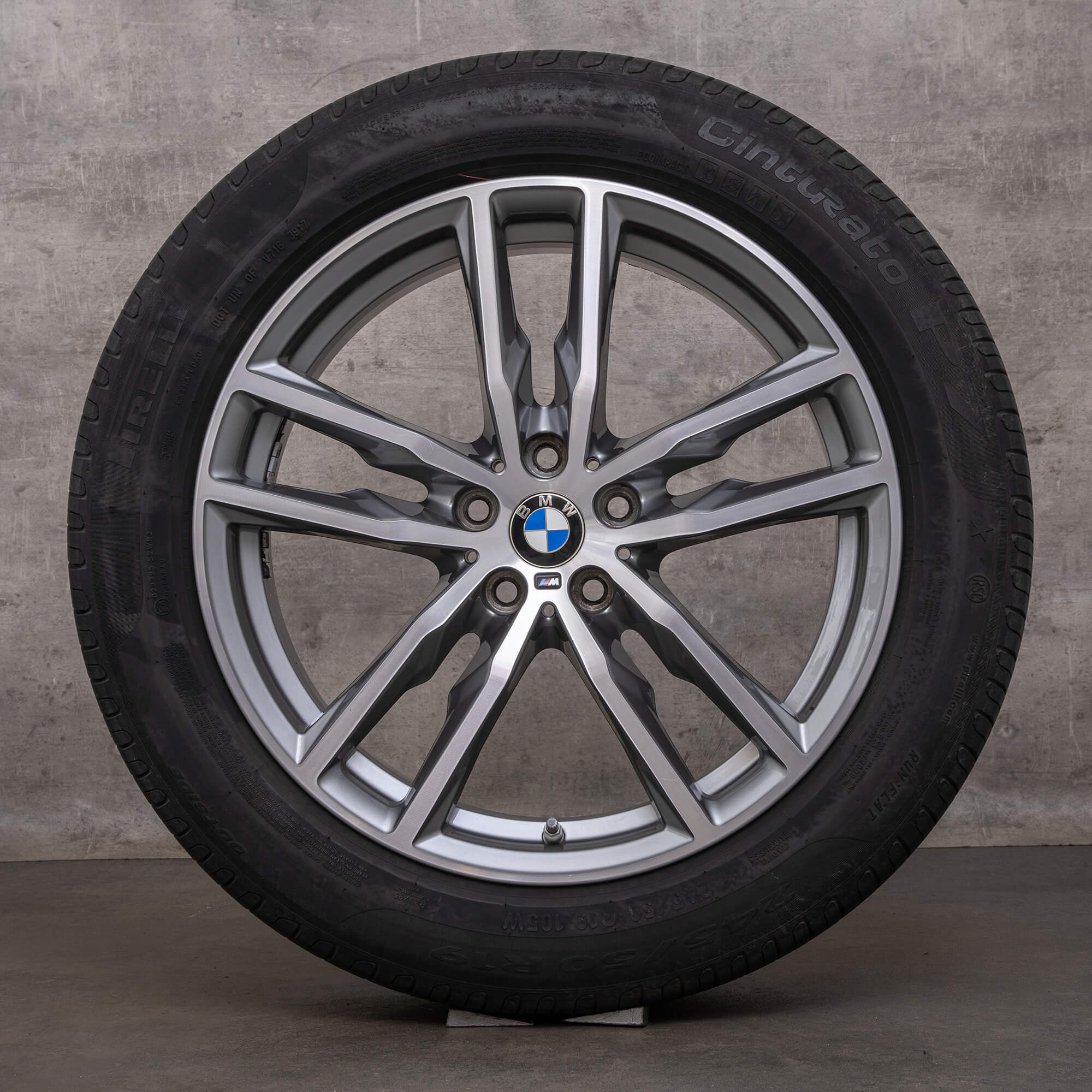 Original BMW X3 X4 Winter wheels 19 pouces G01 G02 Styling jantes 698 M 8010267 ferric grey front polish