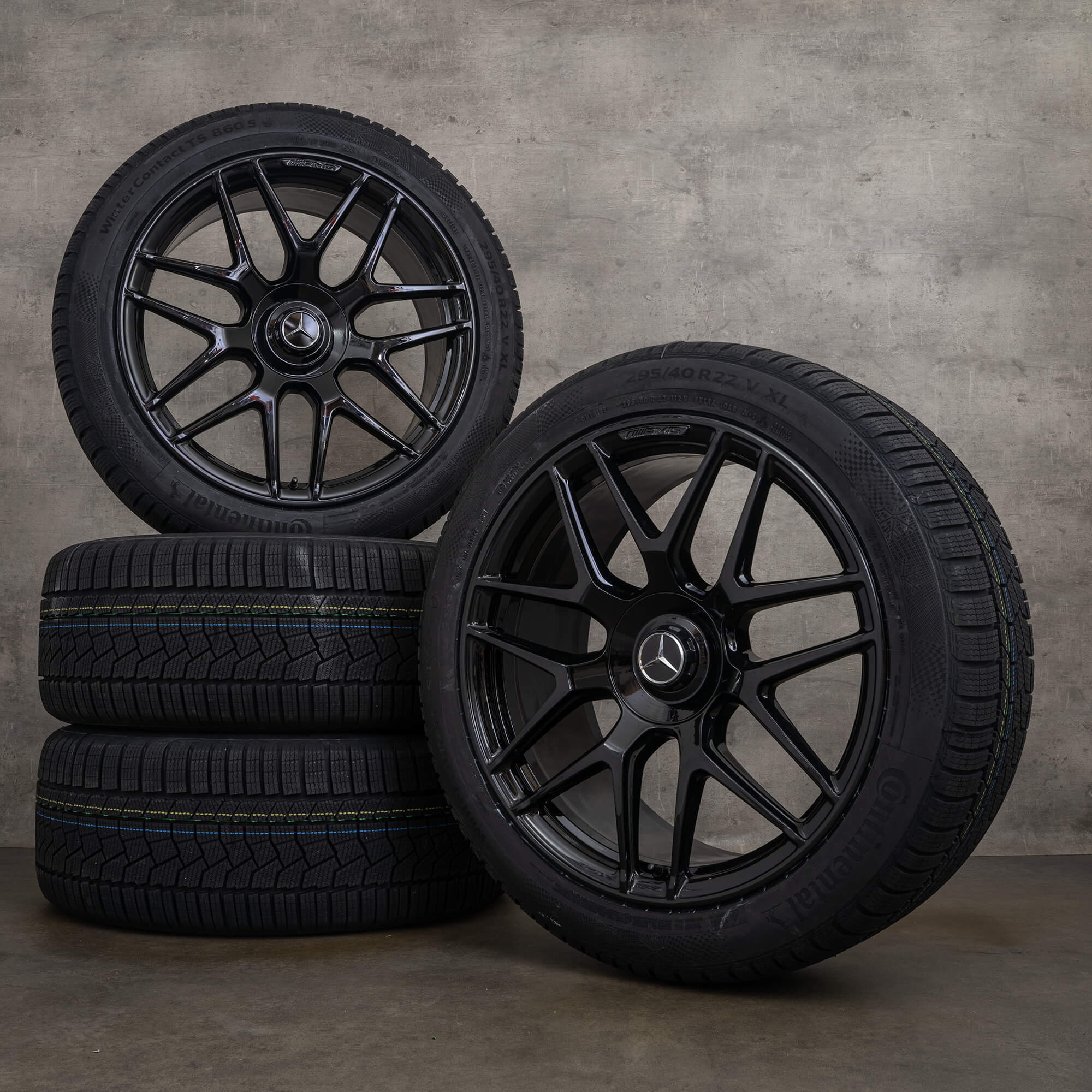 OEM AMG Mercedes G Class W463A 63 22 inch winter tires rims A4634012000 black high gloss
