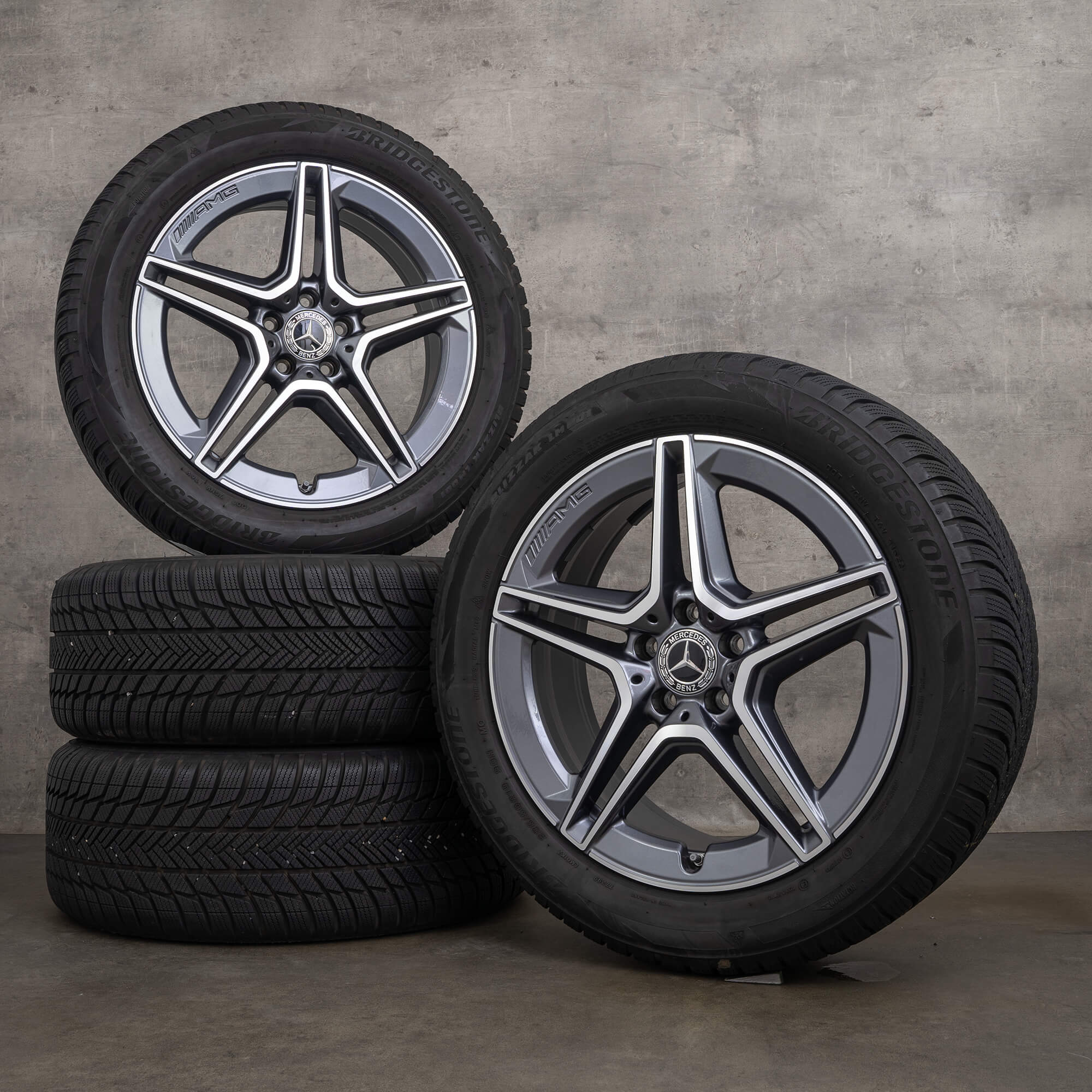 OEM AMG Mercedes GLA H247 GLB X247 19 inch winter tires rims A2474011500 himalaya grey high-sheen
