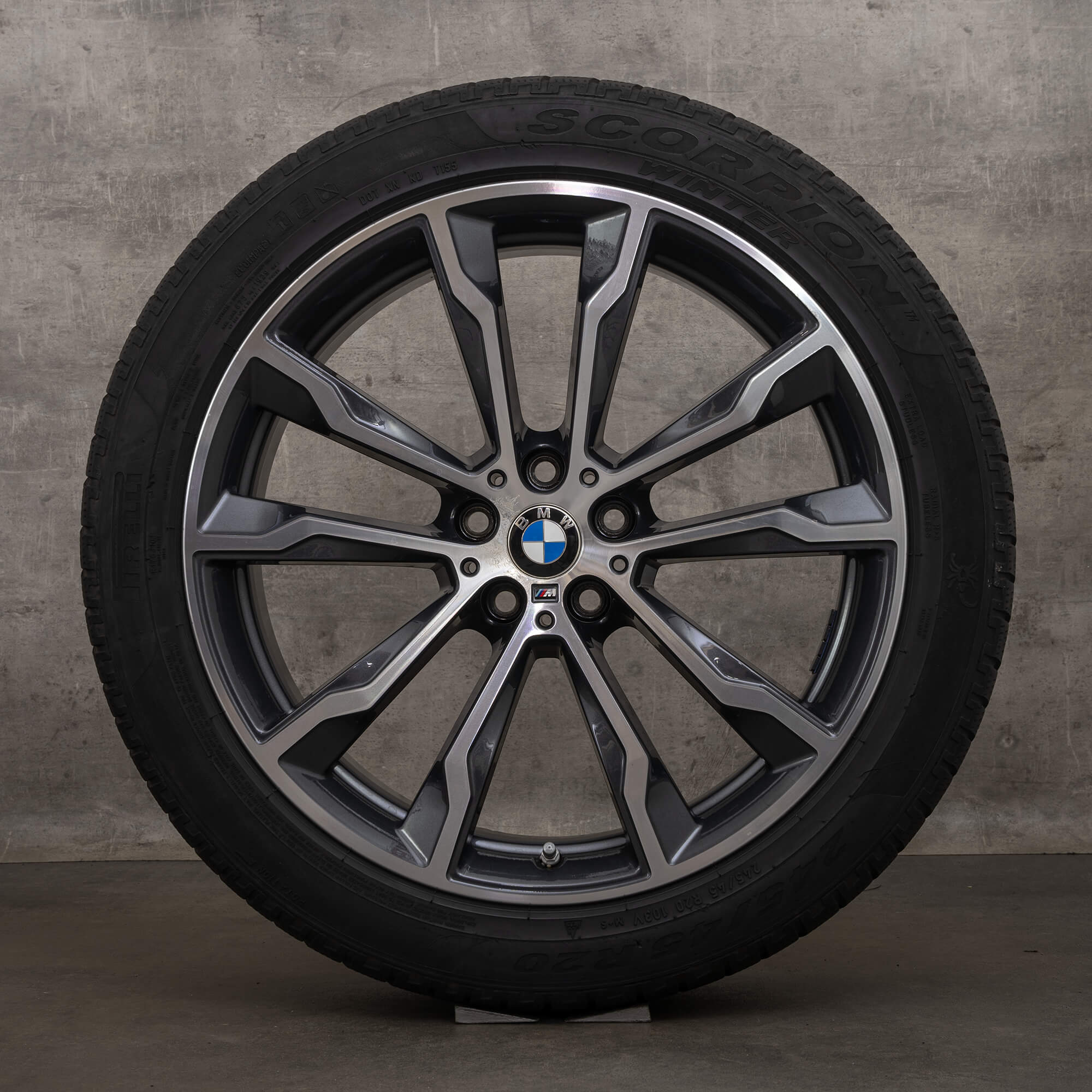 OEM BMW X3 X4 winter wheels 20 inch G01 G02 rims Styling 699 M 8010268 orbit grey front polish