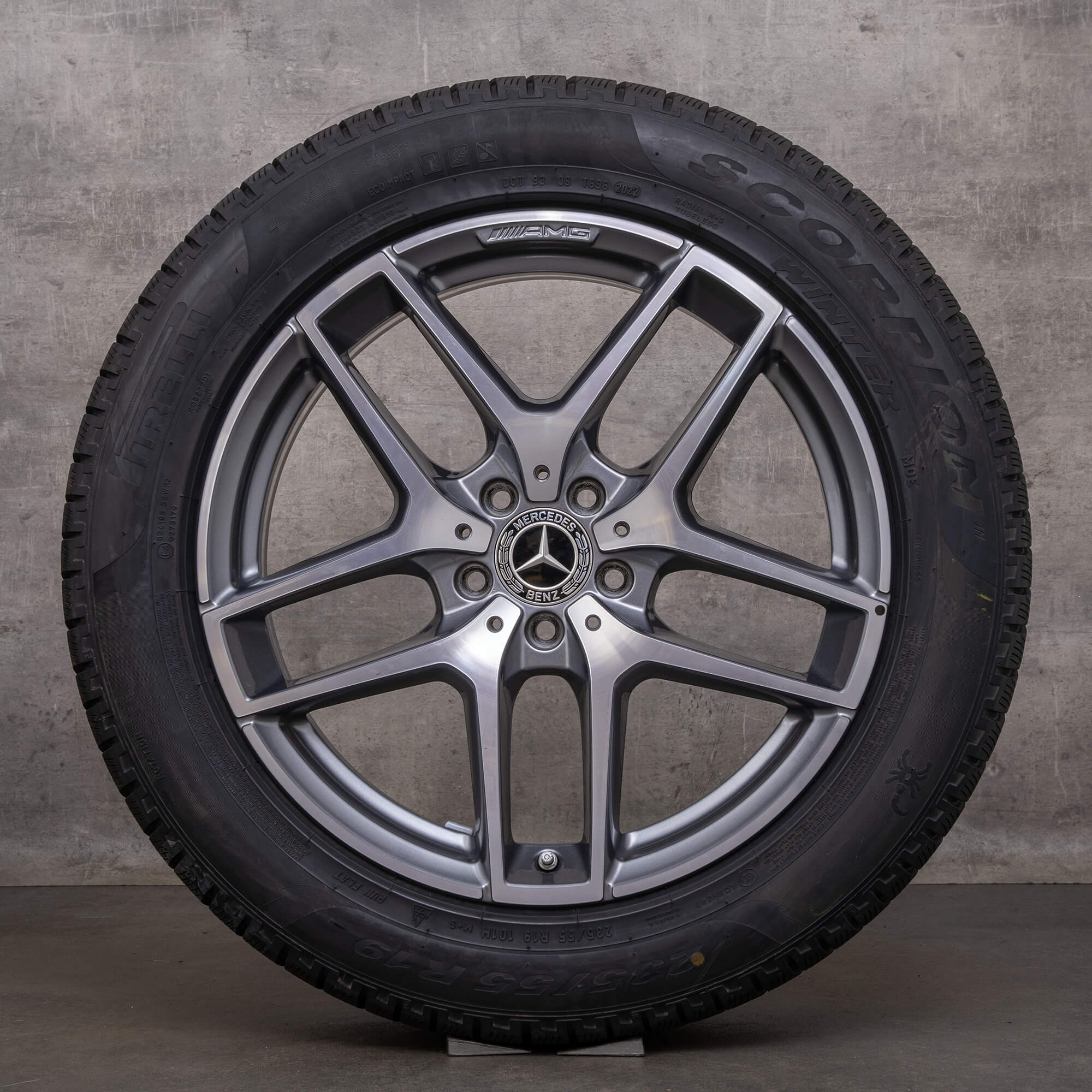 Original Mercedes Benz GLC AMG roues d'hiver 19 pouces C253 X253 jantes A2534011800 himalaya grey brillant