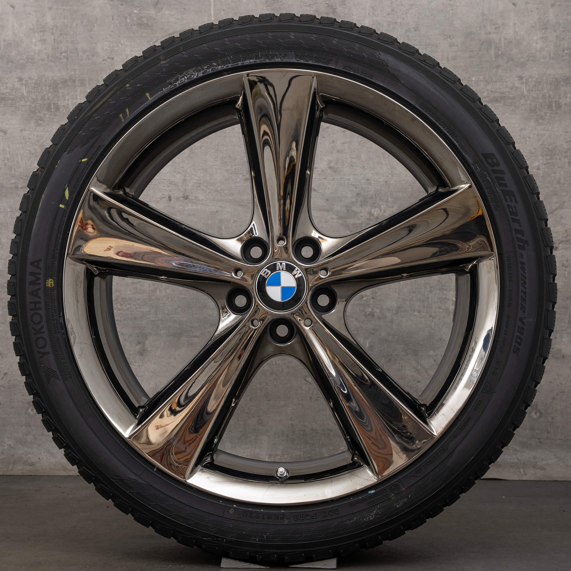 Originele BMW X5 E70 wintervelgen 21 inch Midnight Chrome Styling 128