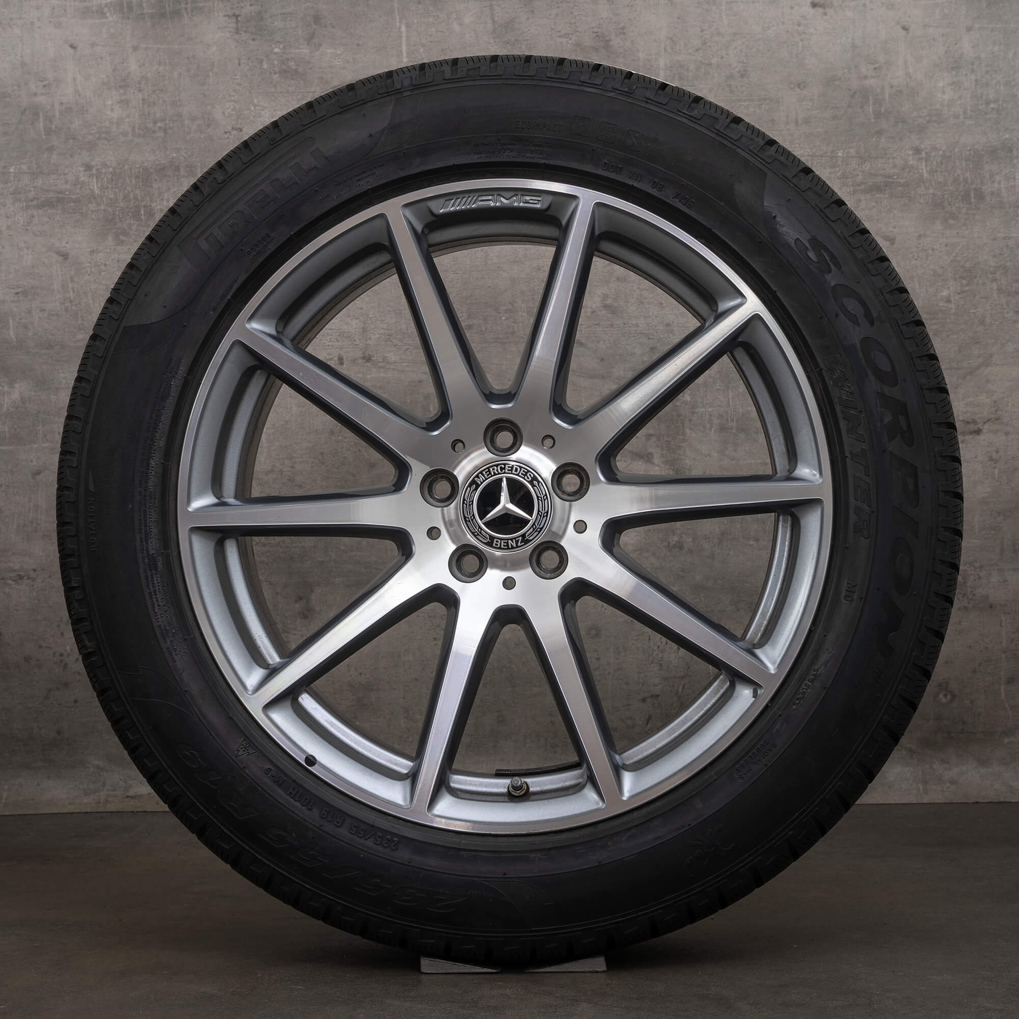 OEM Mercedes Benz GLC 63 AMG winter wheels 19 inch C253 X253 rims A2534013400 himalaya grey high-sheen