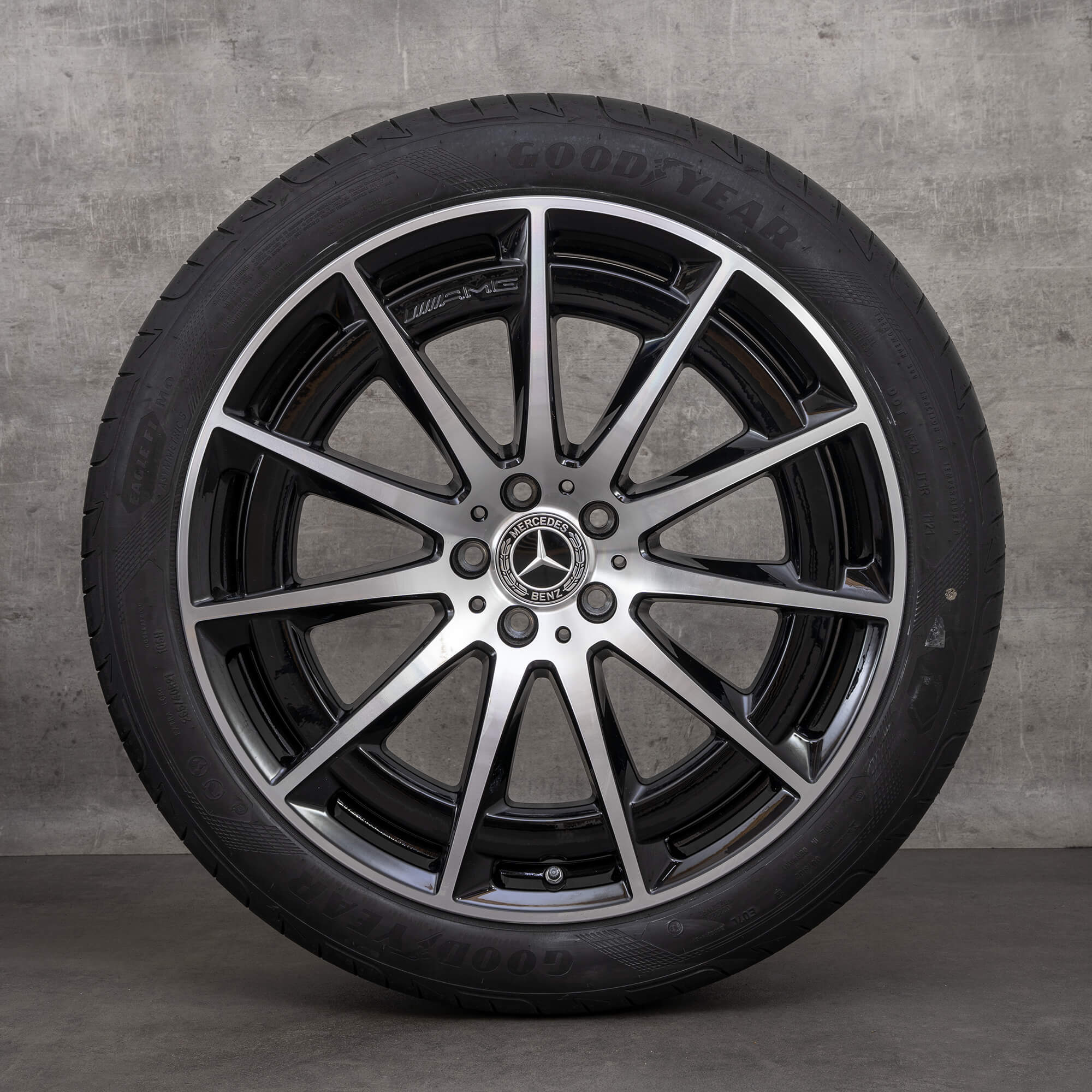 OEM Mercedes Benz EQE AMG summer wheels 21 inch SUV X294 rims A2974011400 black glossy turned