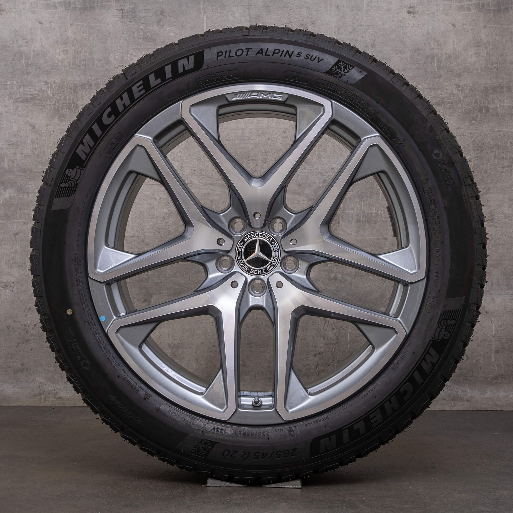 Originální zimni alu kola Mercedes Benz GLC 63 & 63S AMG 20" X253 C253 disky A2534013600 A2534013700 himalaya šedá lesklá soustružená