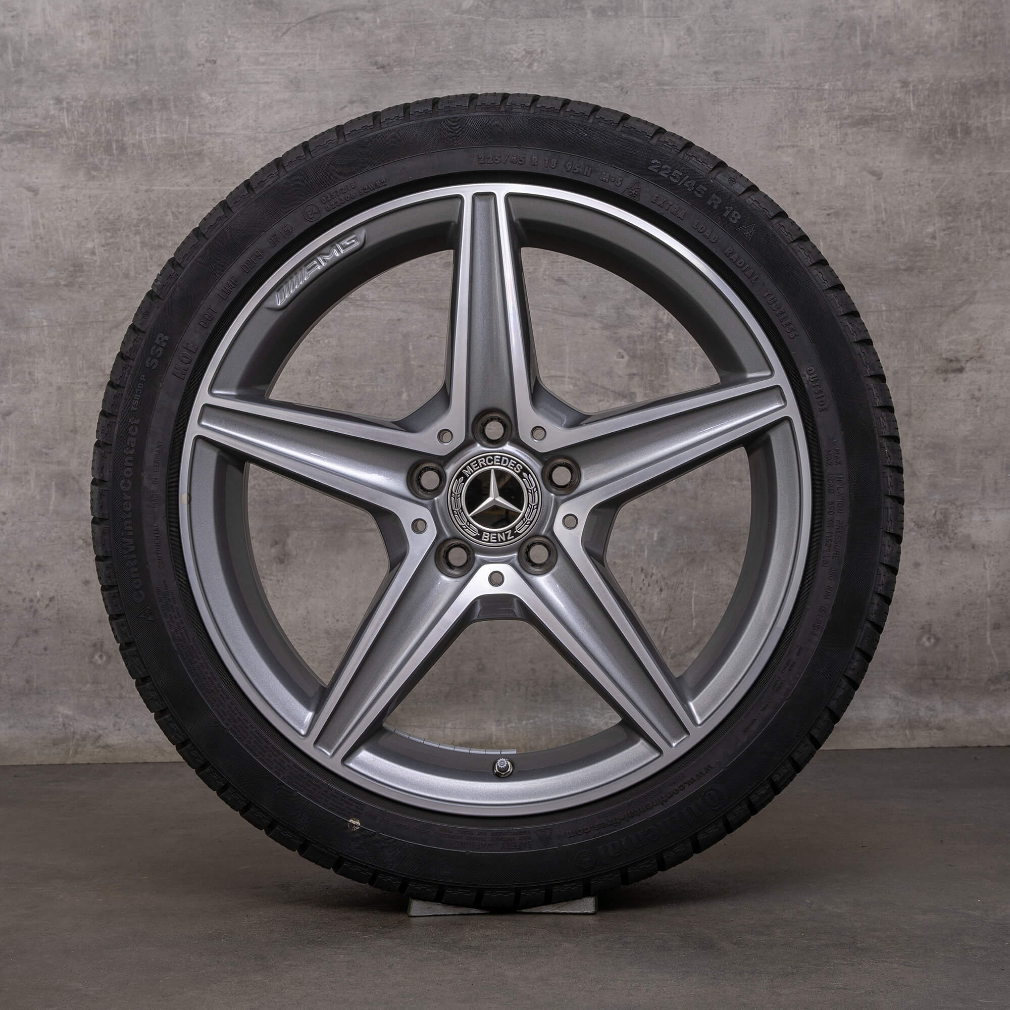 OEM AMG Mercedes Benz C-Class winter wheels 18 inch W205 S205 C205 A205 rims A2054011100 himalaya gray glossy turned