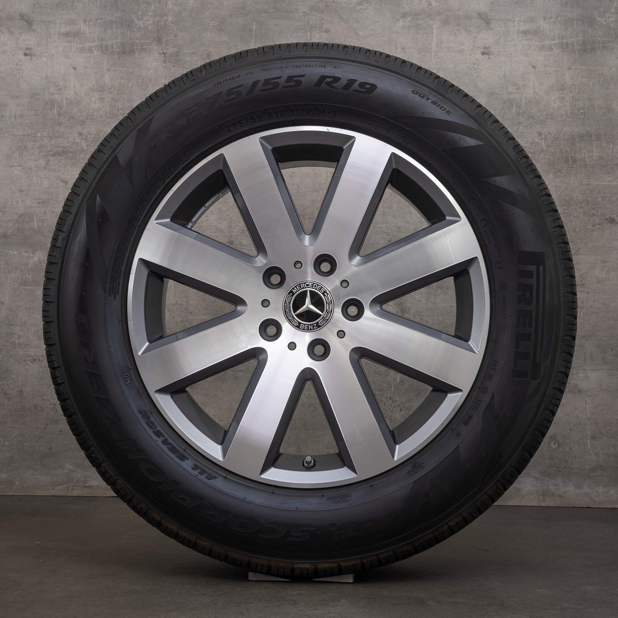 Jante originale Mercedes Benz Clasa G de iarnă 19 inch W463A G500 jante A4634011000 gri himalaya lucios înalt