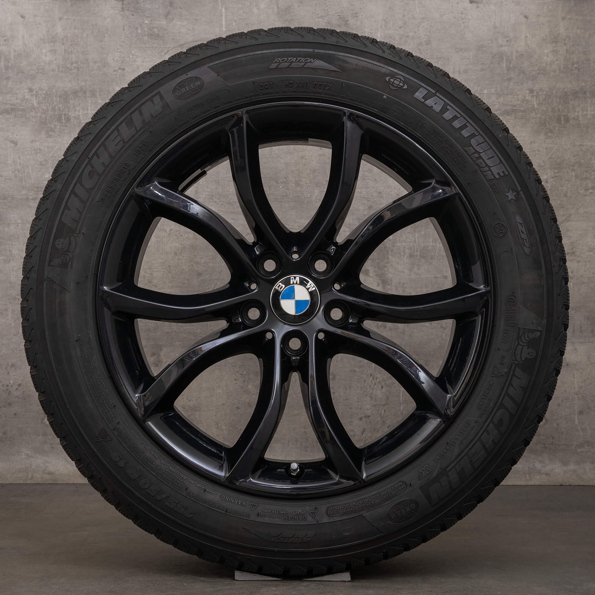 BMW X6 F16 19 inç jantlar kış jantları lastikleri 594 6858872 6858873 siyah