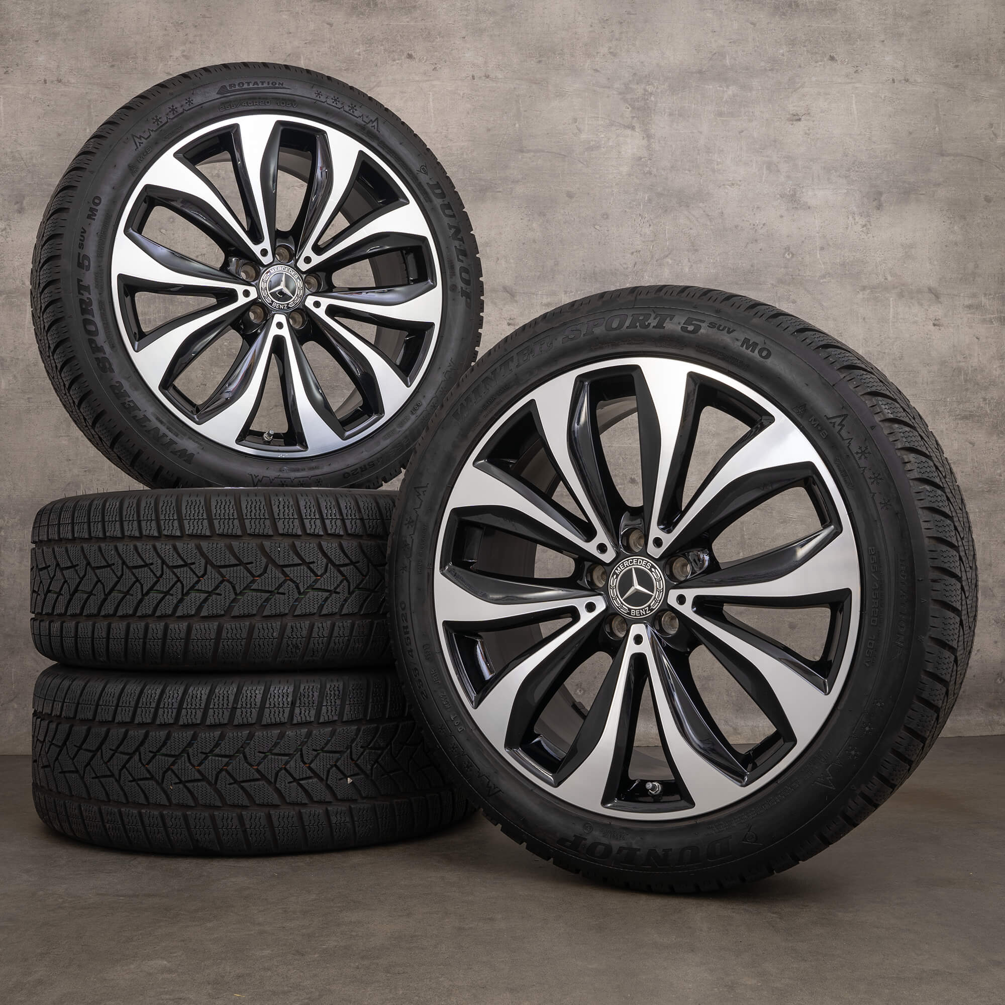 OEM Mercedes GLC SUV X253 20 inch winter tires rims A2534012300 black
