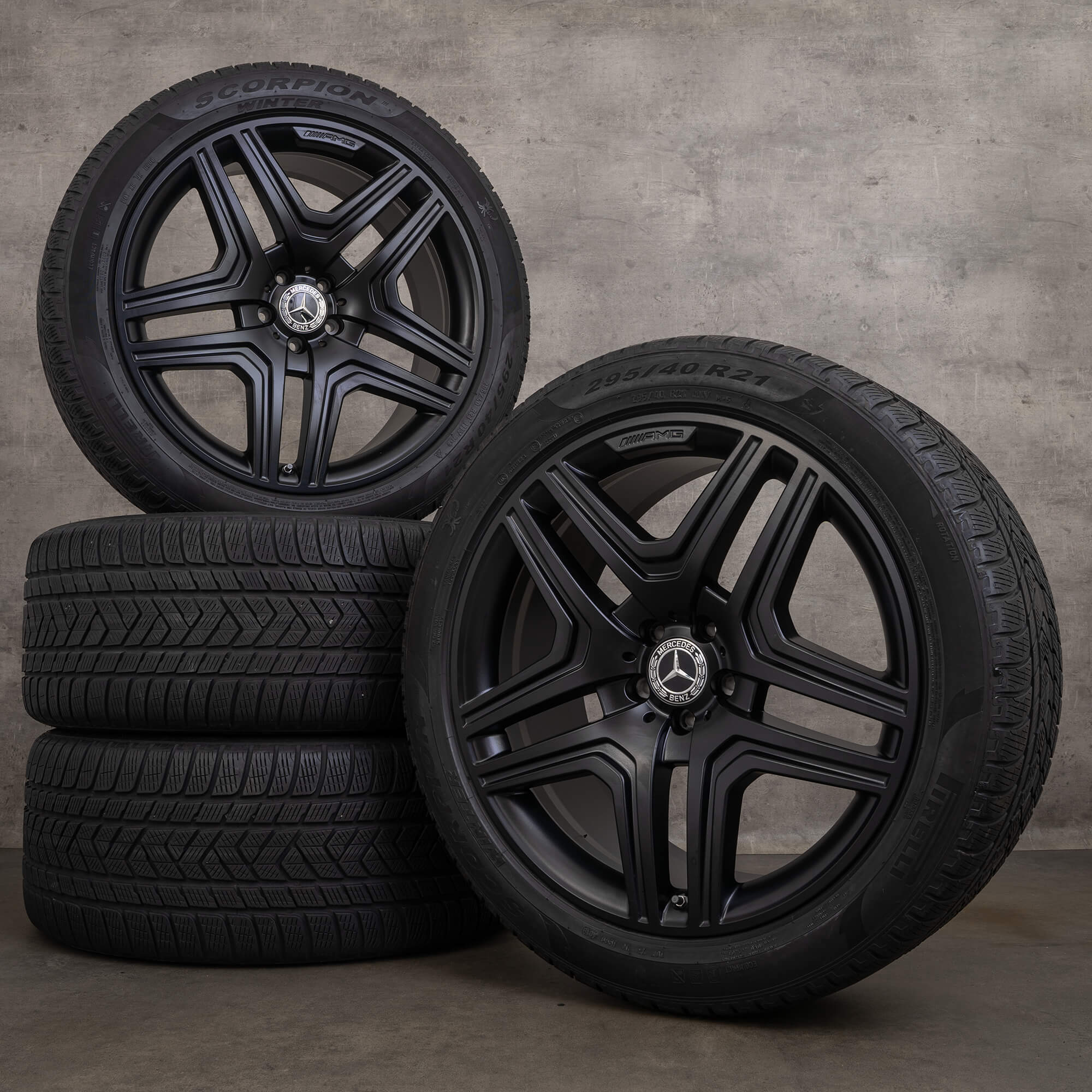 OEM AMG Mercedes GL GLS 63 X166 21 inch winter tires rims A1664011400
