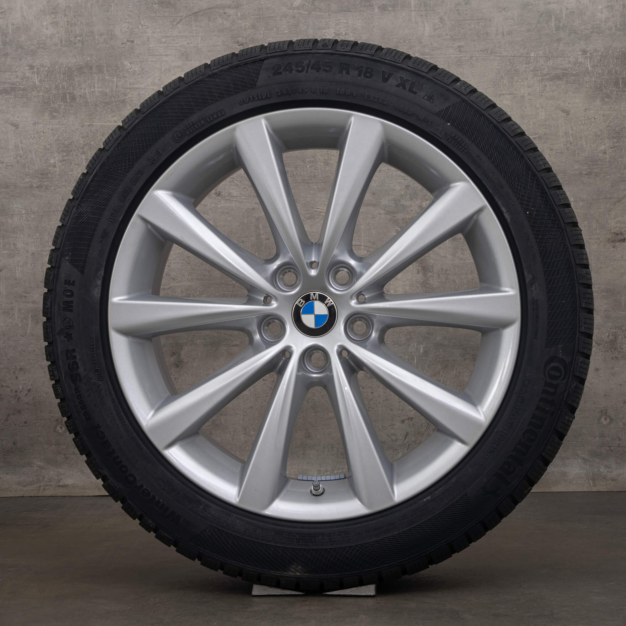 Roți de iarnă originale BMW Seria 5 8 18 inch G30 G31 G14 G15 G16 stil jante 642 6867338 argintiu