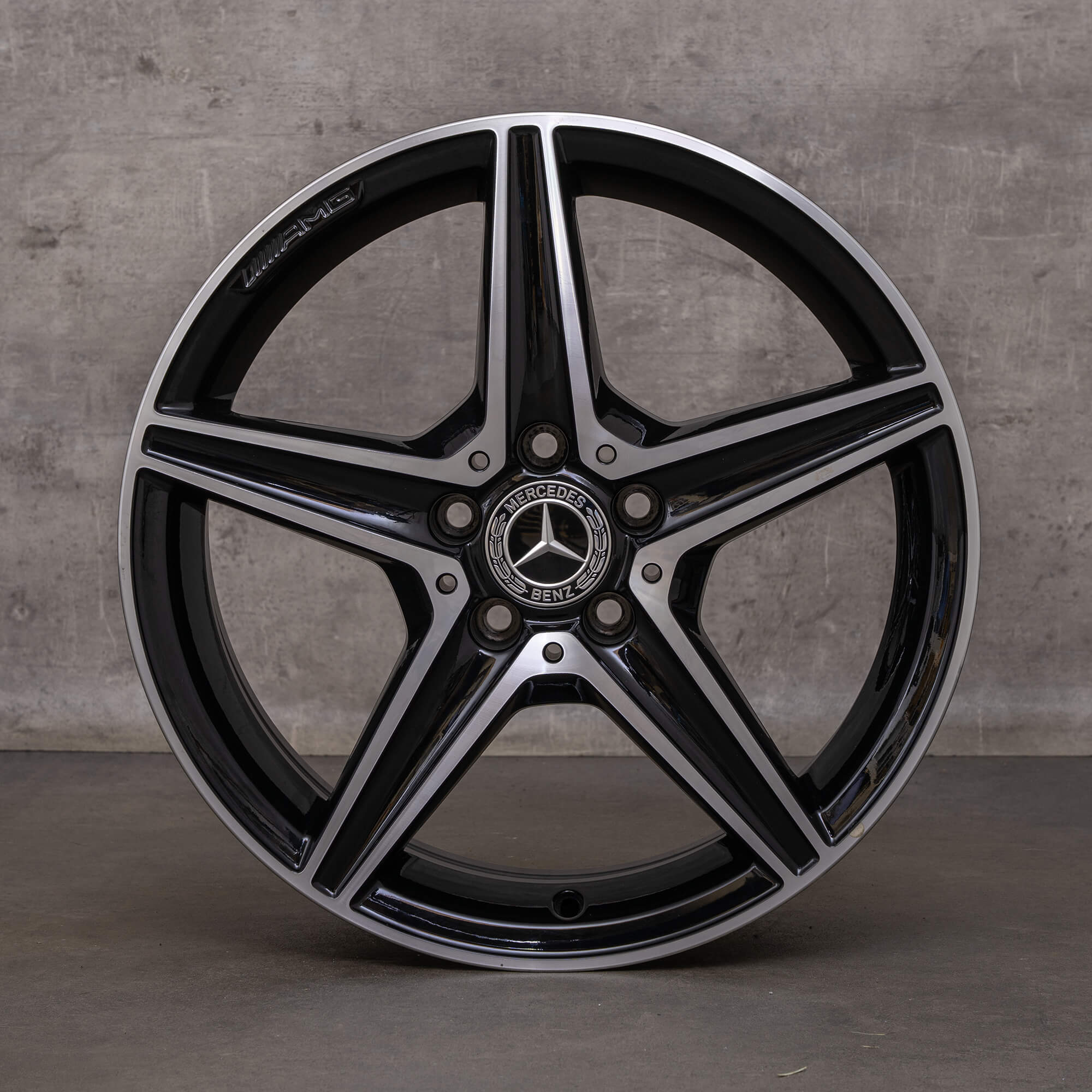 OEM Mercedes Benz C-Class AMG rims 18 inch W205 S205 C205 A205 A2054011100 black glossy turned