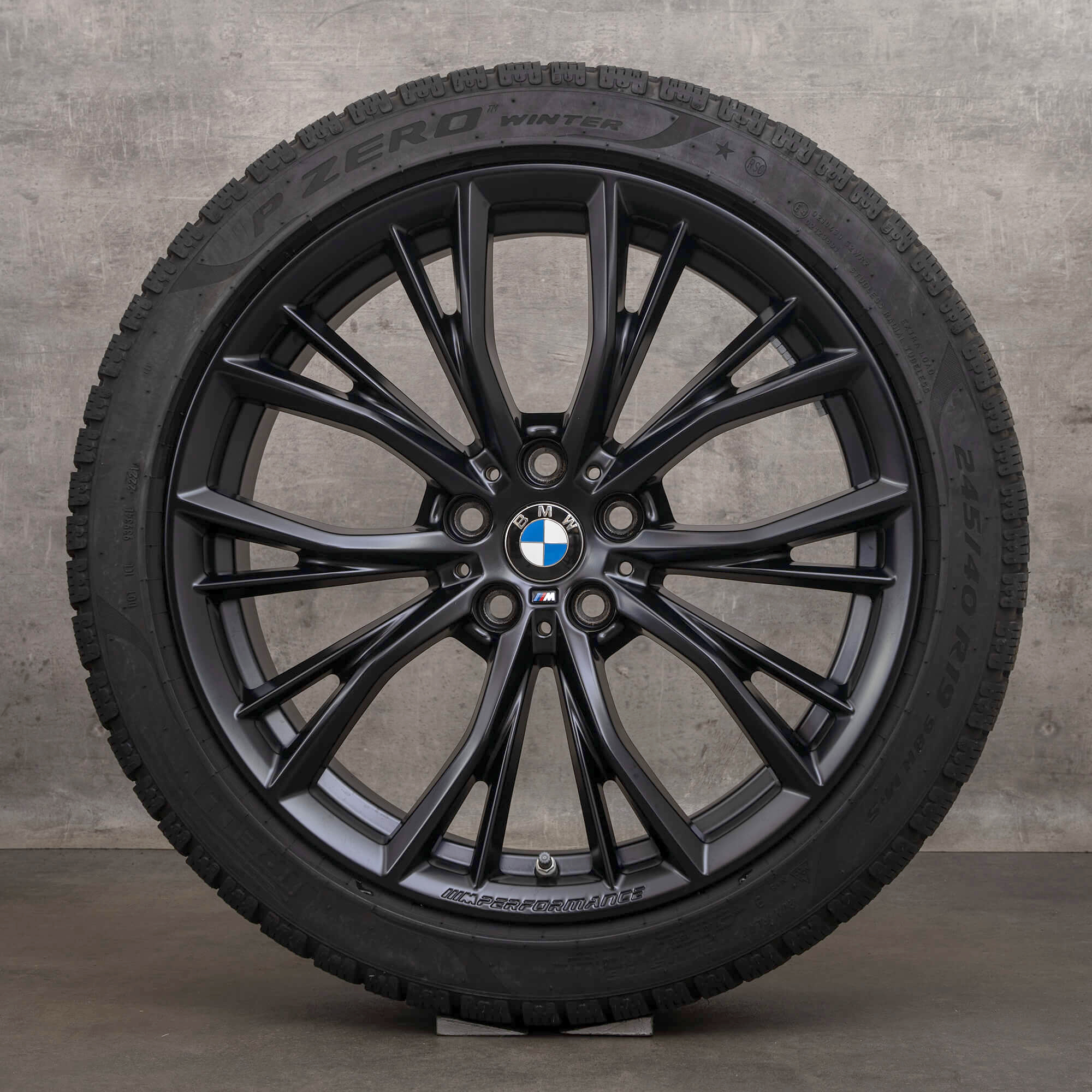 Llantas de invierno originales BMW Serie 5 8 19 pulgadas G30 G31 G14 G15 G16 estilo 786 M 6885455 negro mate